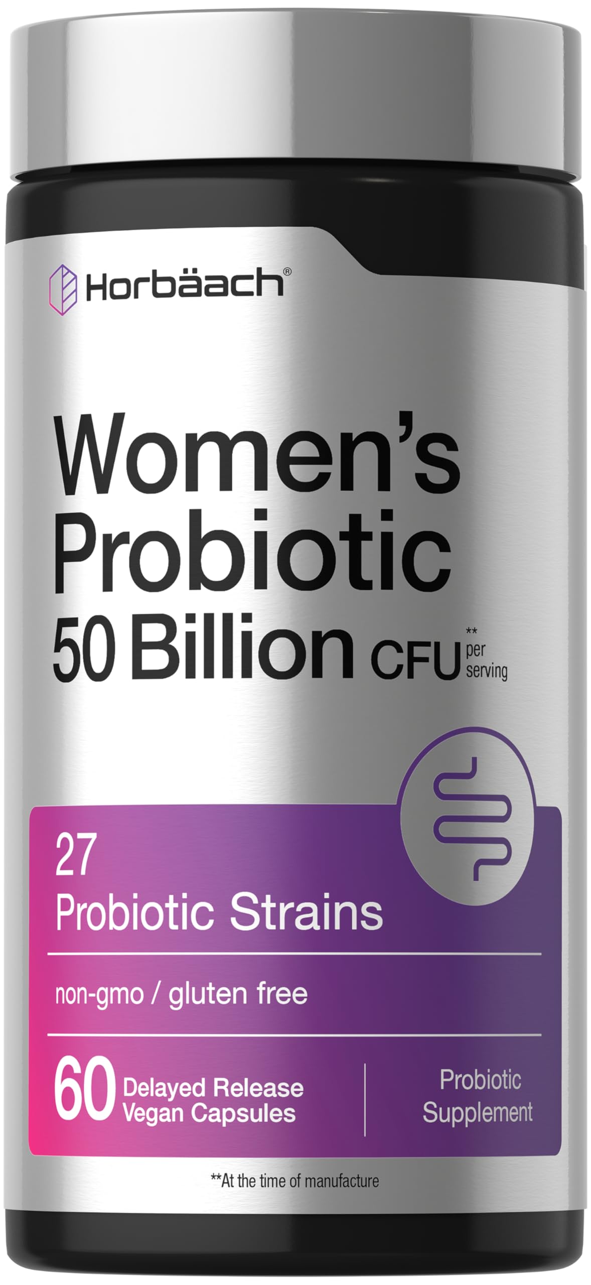 Horbäach Women's Probiotic 50 Billion CFU, 60 Capsules
