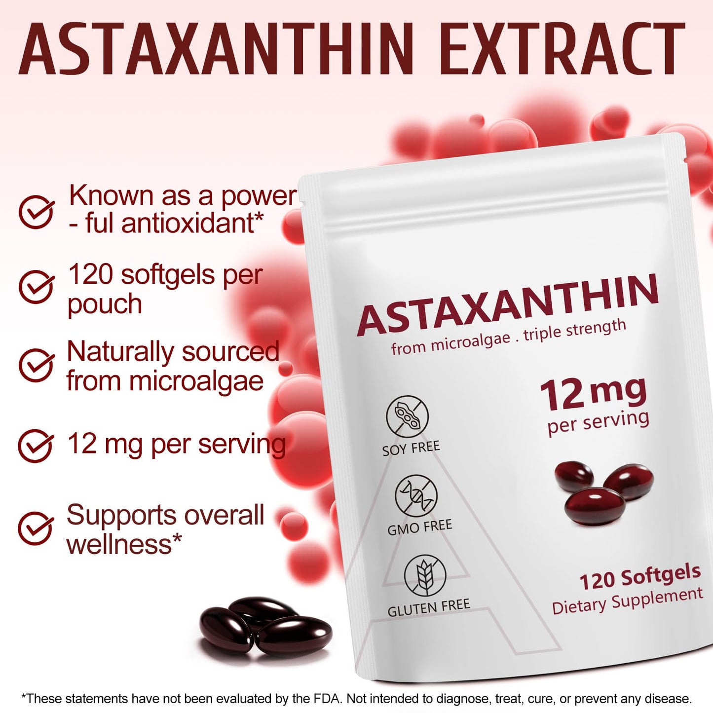 Daiasns Astaxanthin 12mg Softgel 120 Count