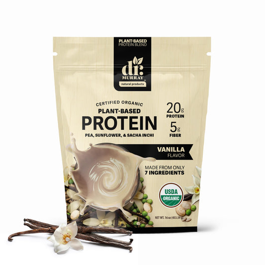 Dr. Murray Natural Products Organic Plant Based Protein Powder Vanilla, 16 oz