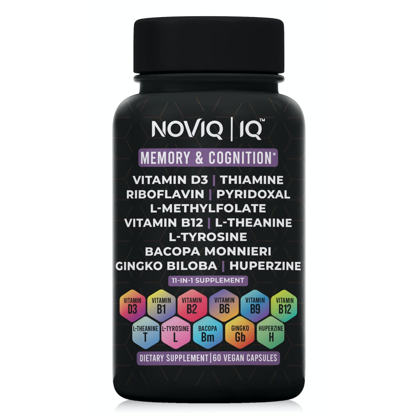 NOVIQ 11-in-1 Nootropic Brain Supplement Capsules, 60 Count