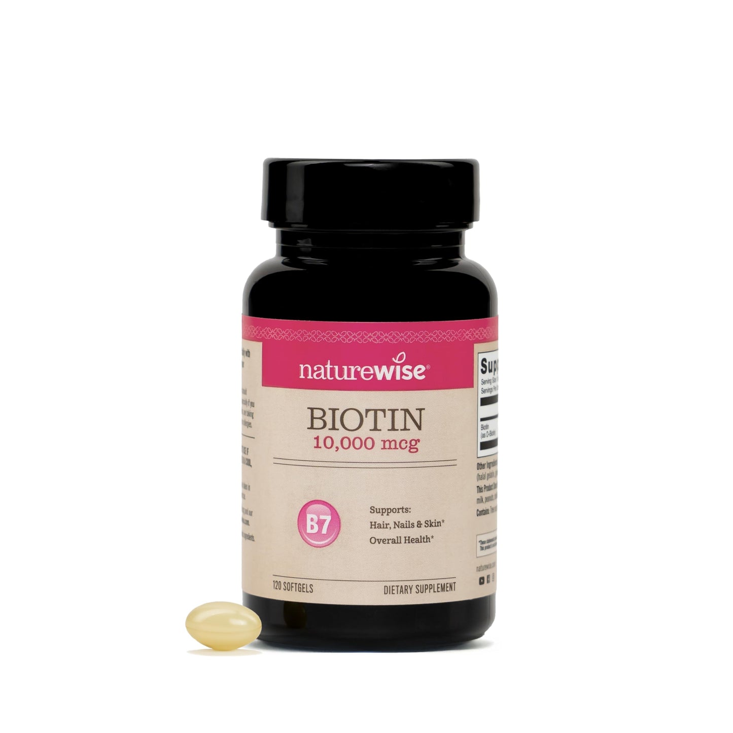 NatureWise Biotin 10,000 mcg Softgels, 120 Count