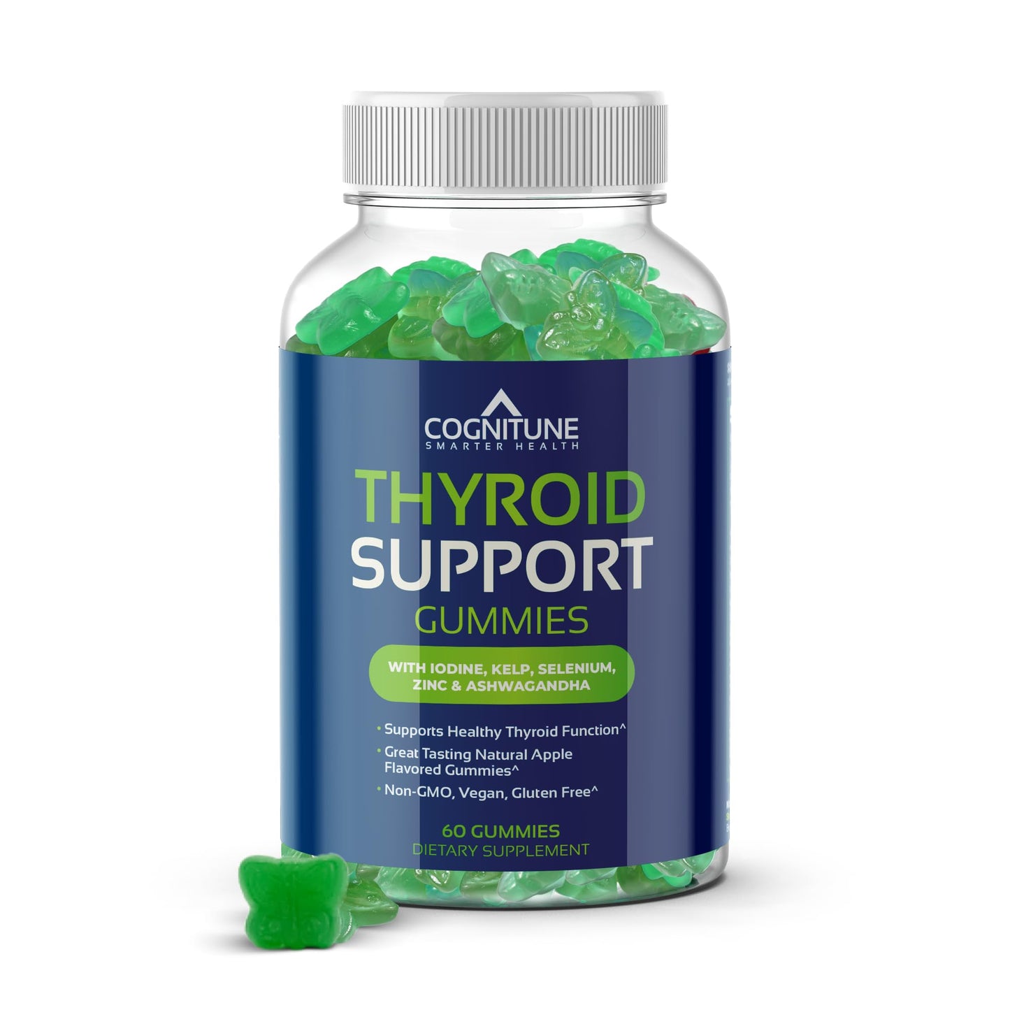 CogniTune Thyroid Support Gummies with Iodine, B12 & Ashwagandha, 60 Count