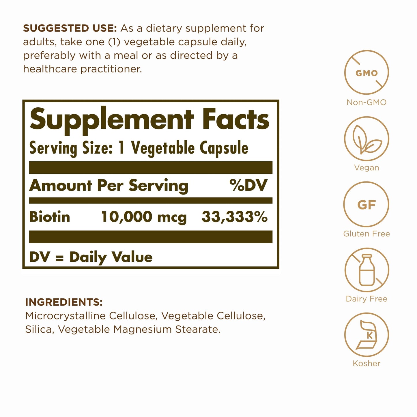 Solgar Super High Potency Biotin 10,000 mcg 240 Capsules