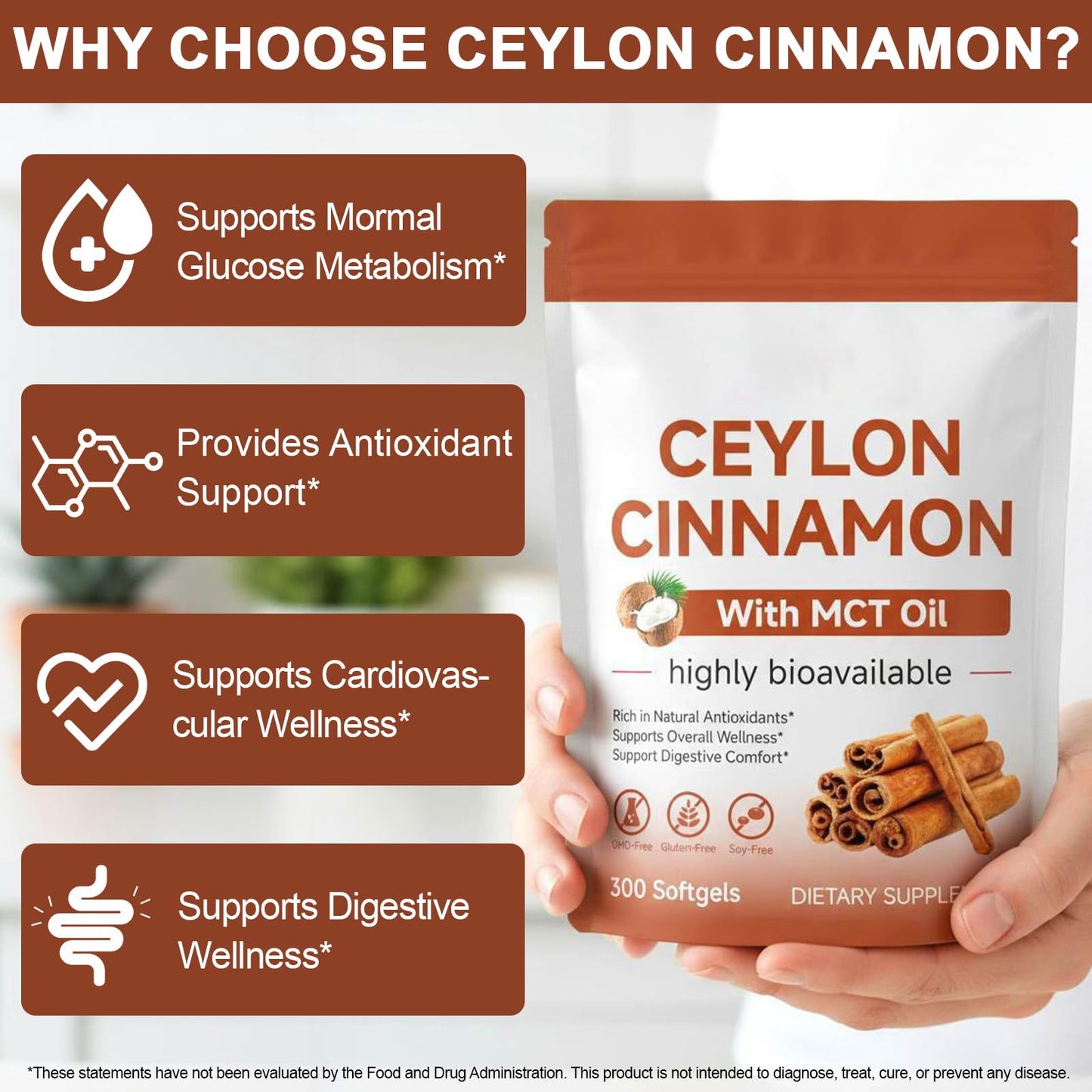 IFUDOIT Ceylon Cinnamon Softgels 300 Count