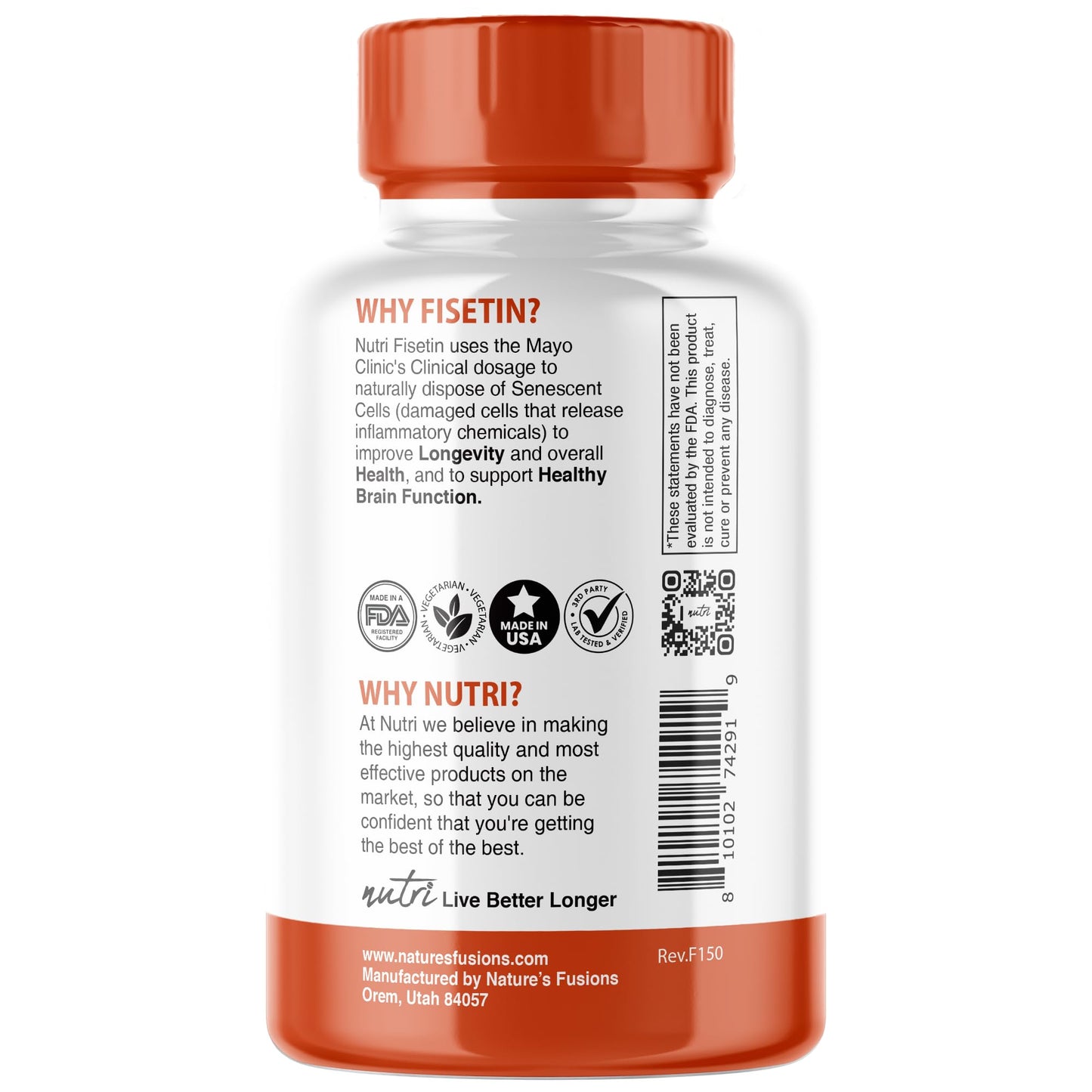 Nature's Fusions Nutri Fisetin 500mg Capsule 32 Count