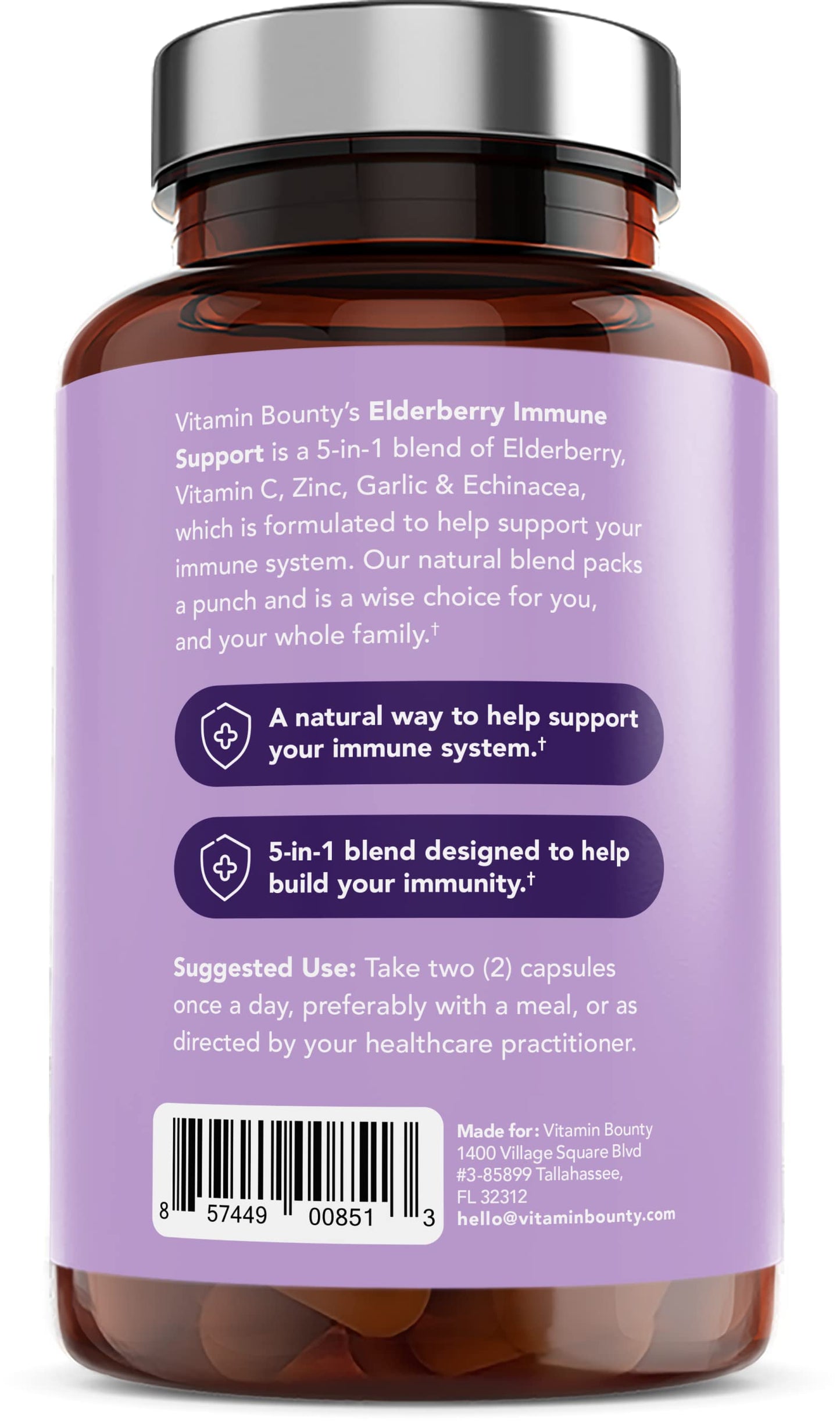 Vitamin Bounty Elderberry Immune Support Capsules, 120 Capsules