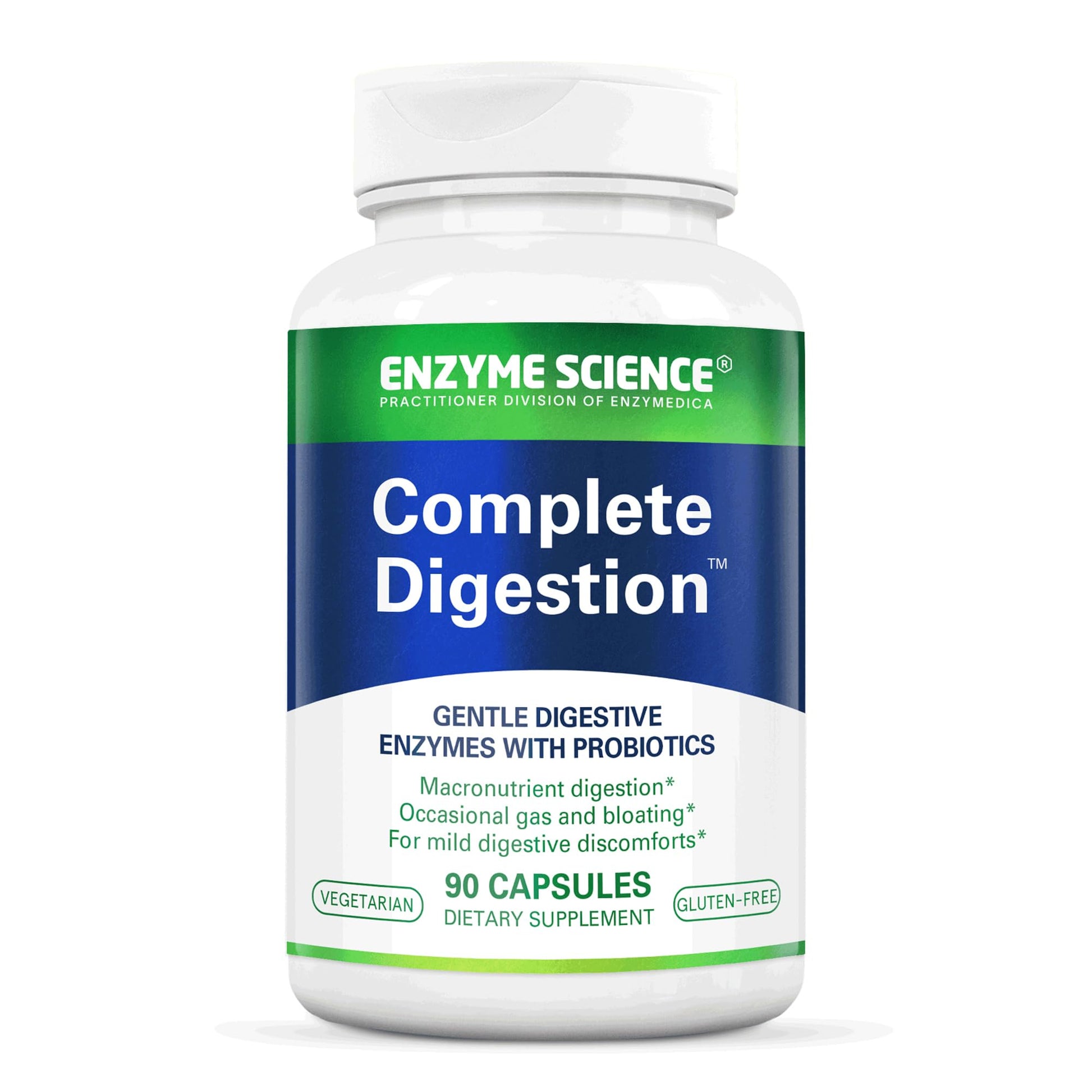 Enzyme Science Complete Digestion, Full Support for Digestive Health and Help Reducing Gas, Bloating, Indigestion, and Irregularity with 125 Billion CFU Probiotics Capsules, 90 Count