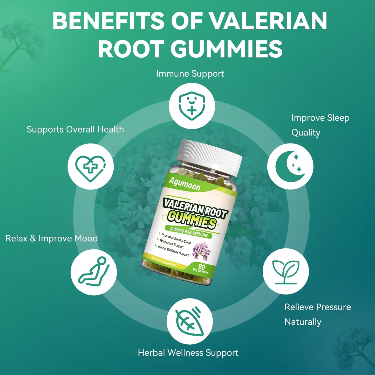 Agumoon Valerian Root Capsules 120 Count