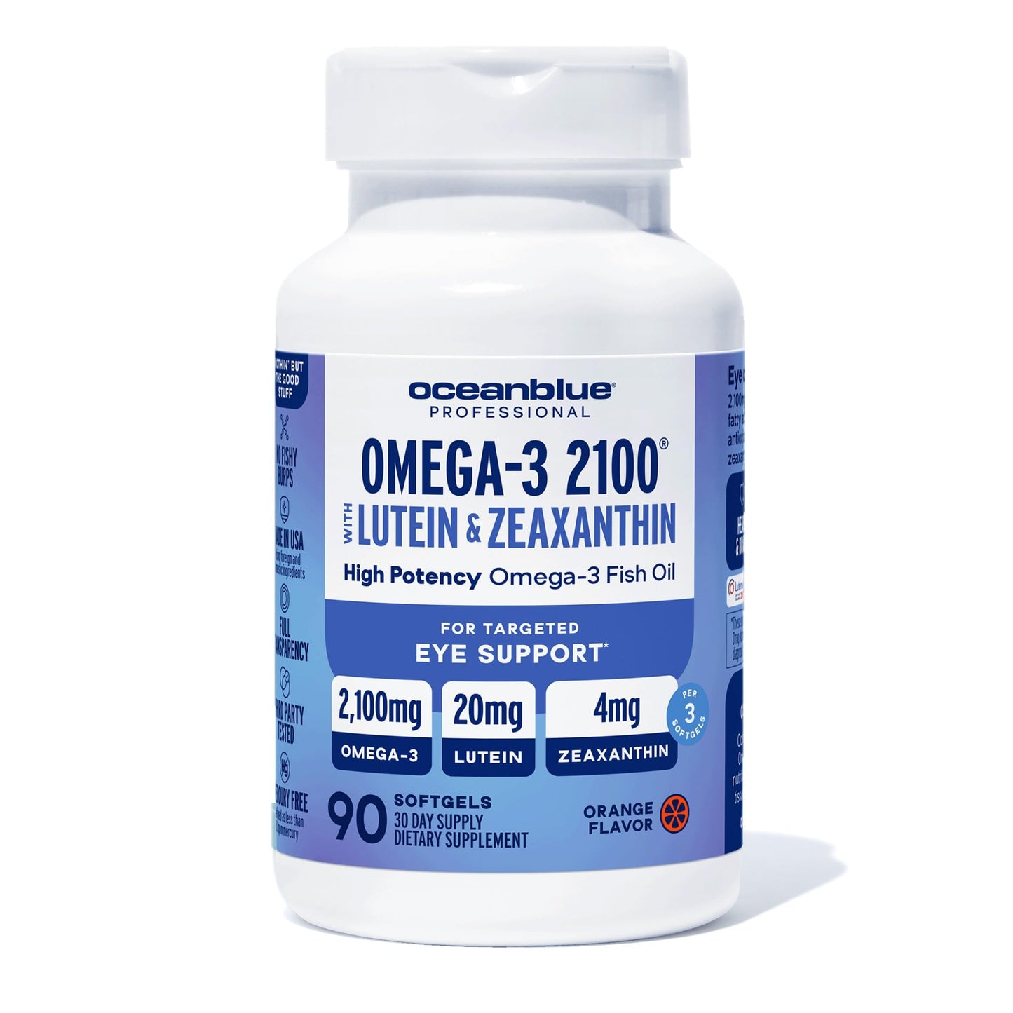 Oceanblue Omega-3 2100mg with Lutein & Zeaxanthin Softgels, 90 Count