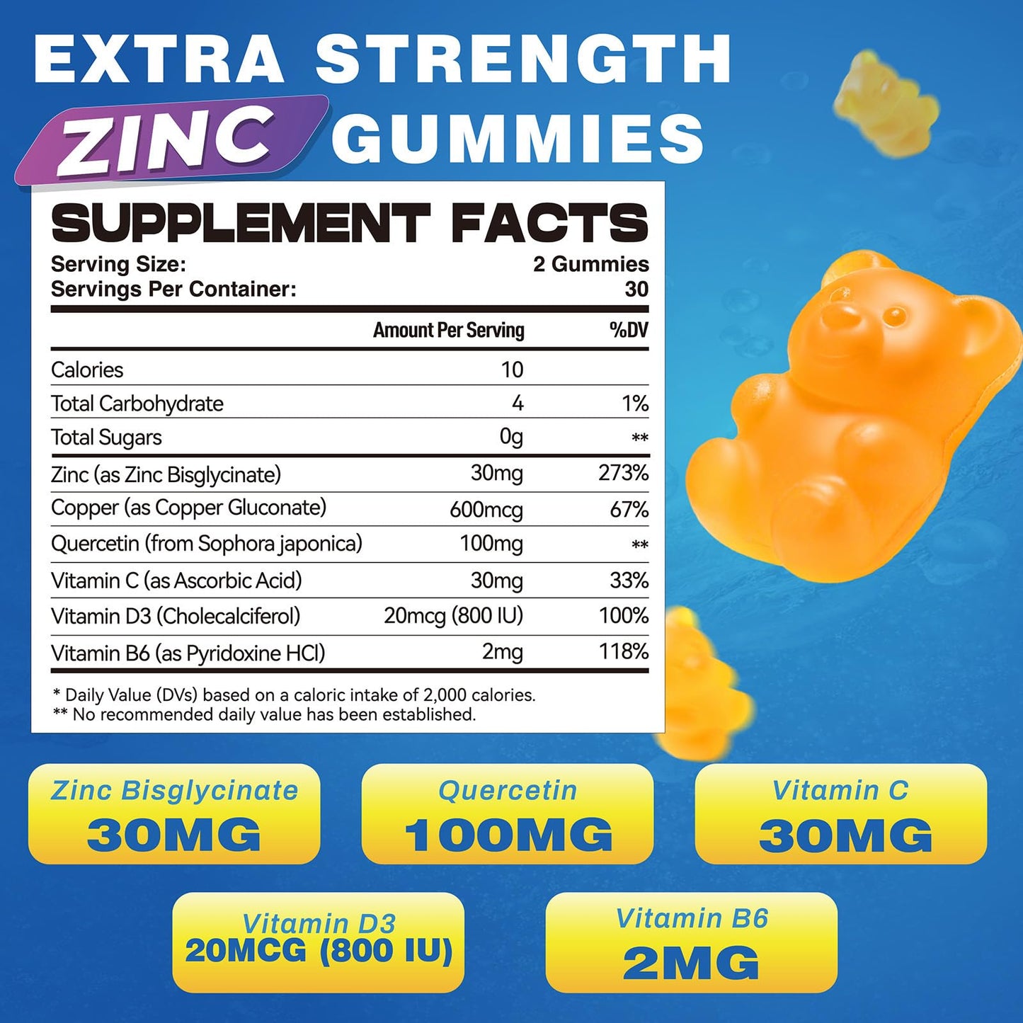 Elysx Zinc Glycinate 30 mg Gummies, 60 Count