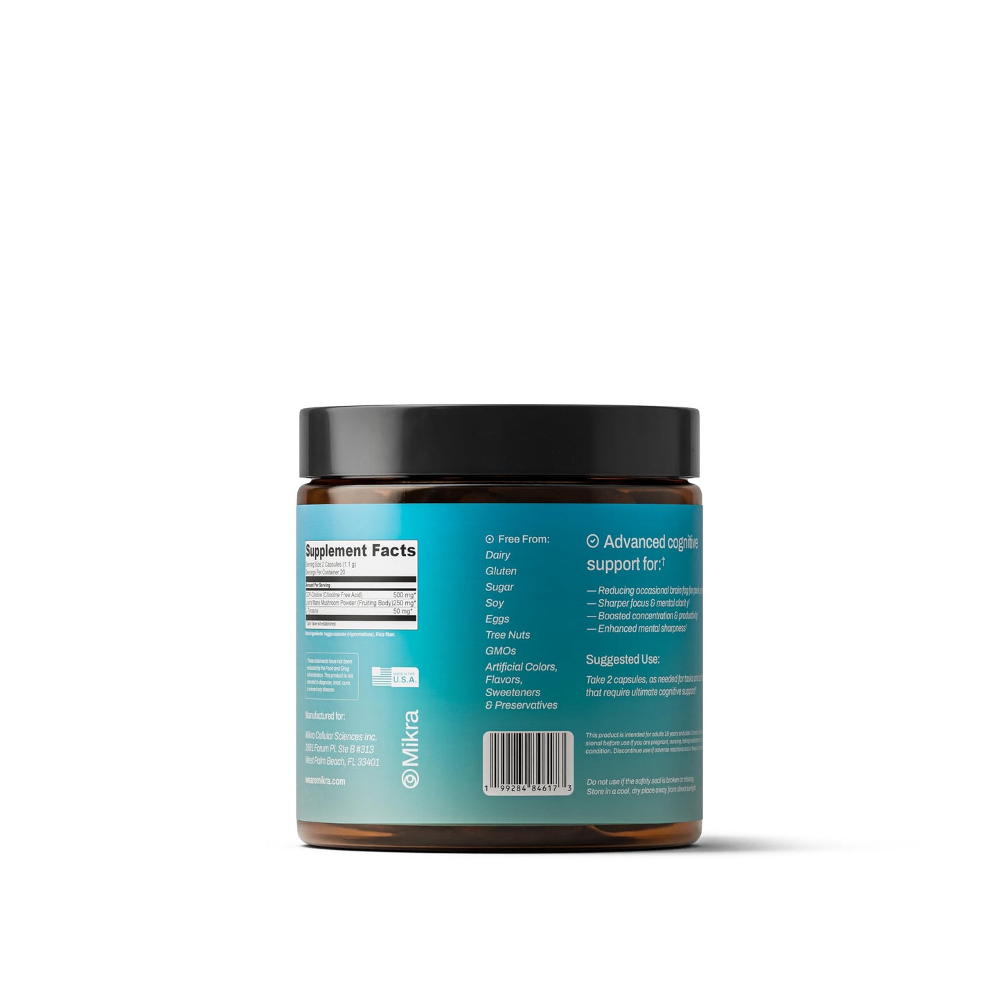 Mikra Cognitive Enhancer Nootropic Brain Support Supplement Capsule, 40 Capsules