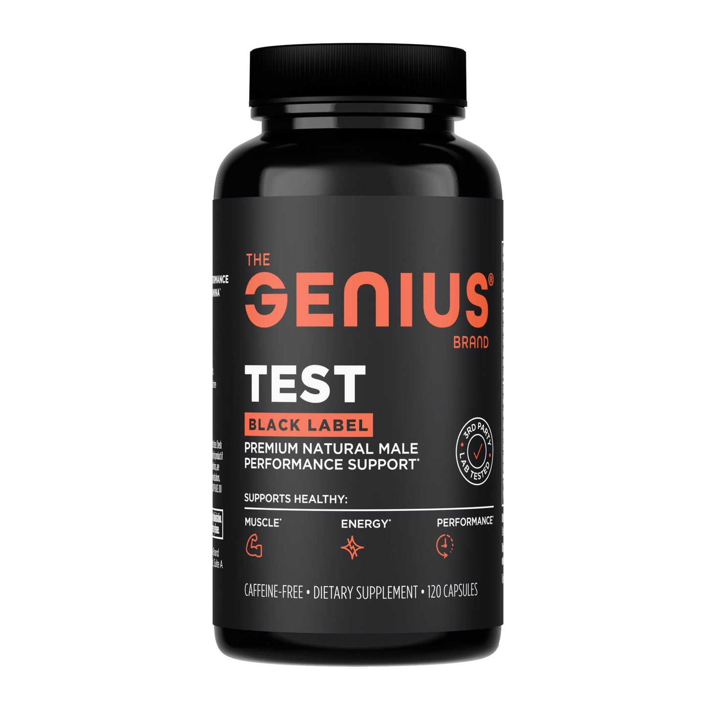 The Genius Brand Genius Test Black Label Testosterone Supplement for Men 120 Capsules