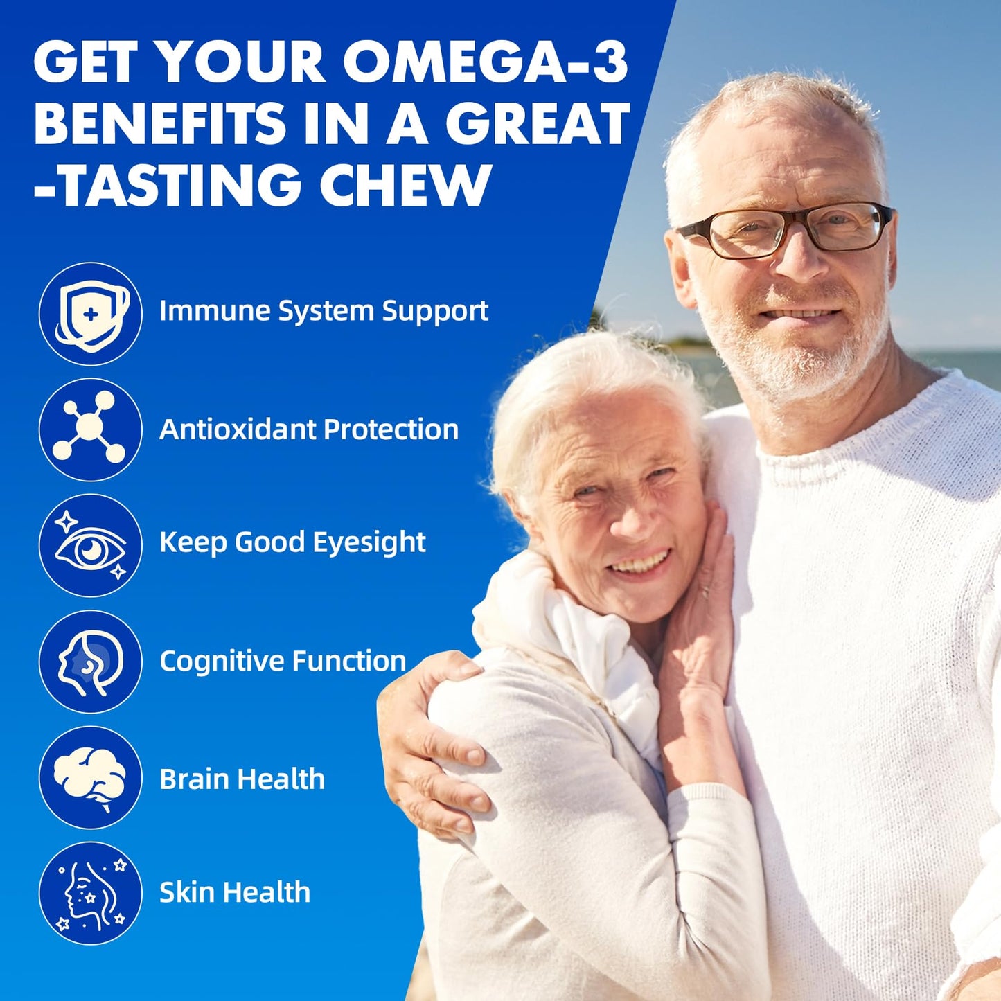 Saajoor Vegan Omega-3 Gummies 1000mg, Sugar-Free with 400mg DHA & 600mg EPA, Vitamins A, C, E, and Zinc, 60 Gummies