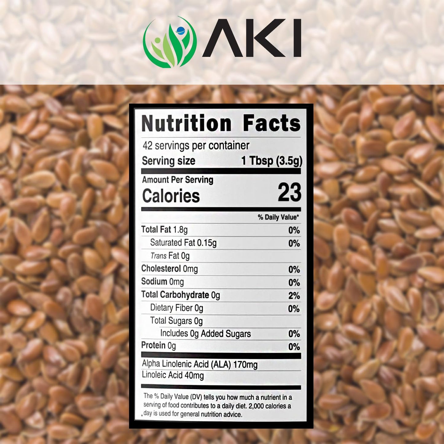 AKI Organic Flaxseed Oil Powder, 6 oz