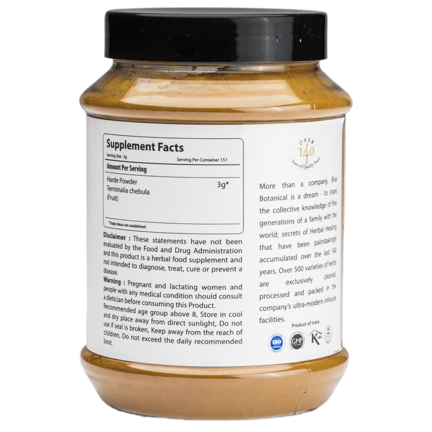 bixa BOTANICAL Haritaki Powder 16 oz