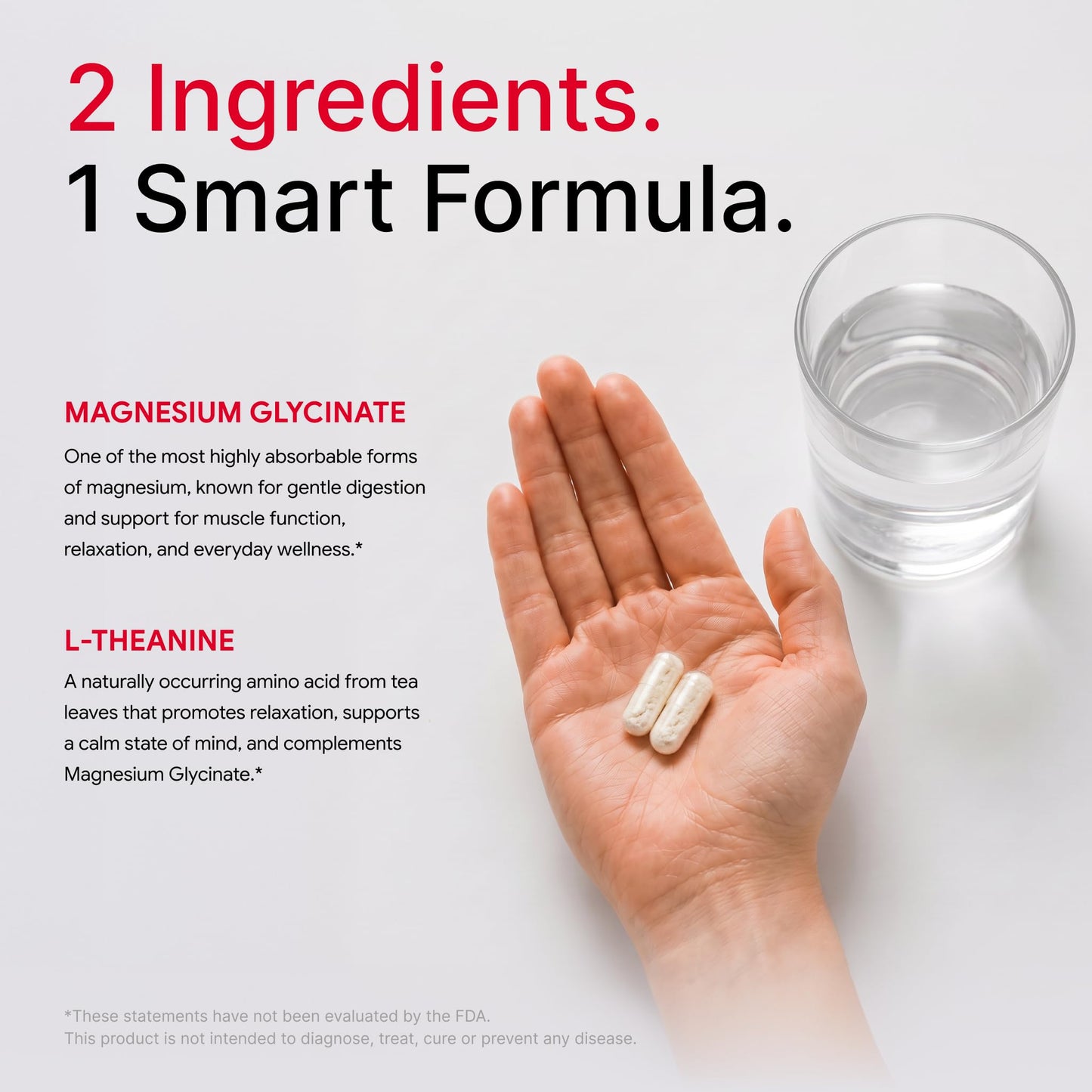 Value Supplements Magnesium Glycinate 500mg + L-Theanine Capsules, 240 Count