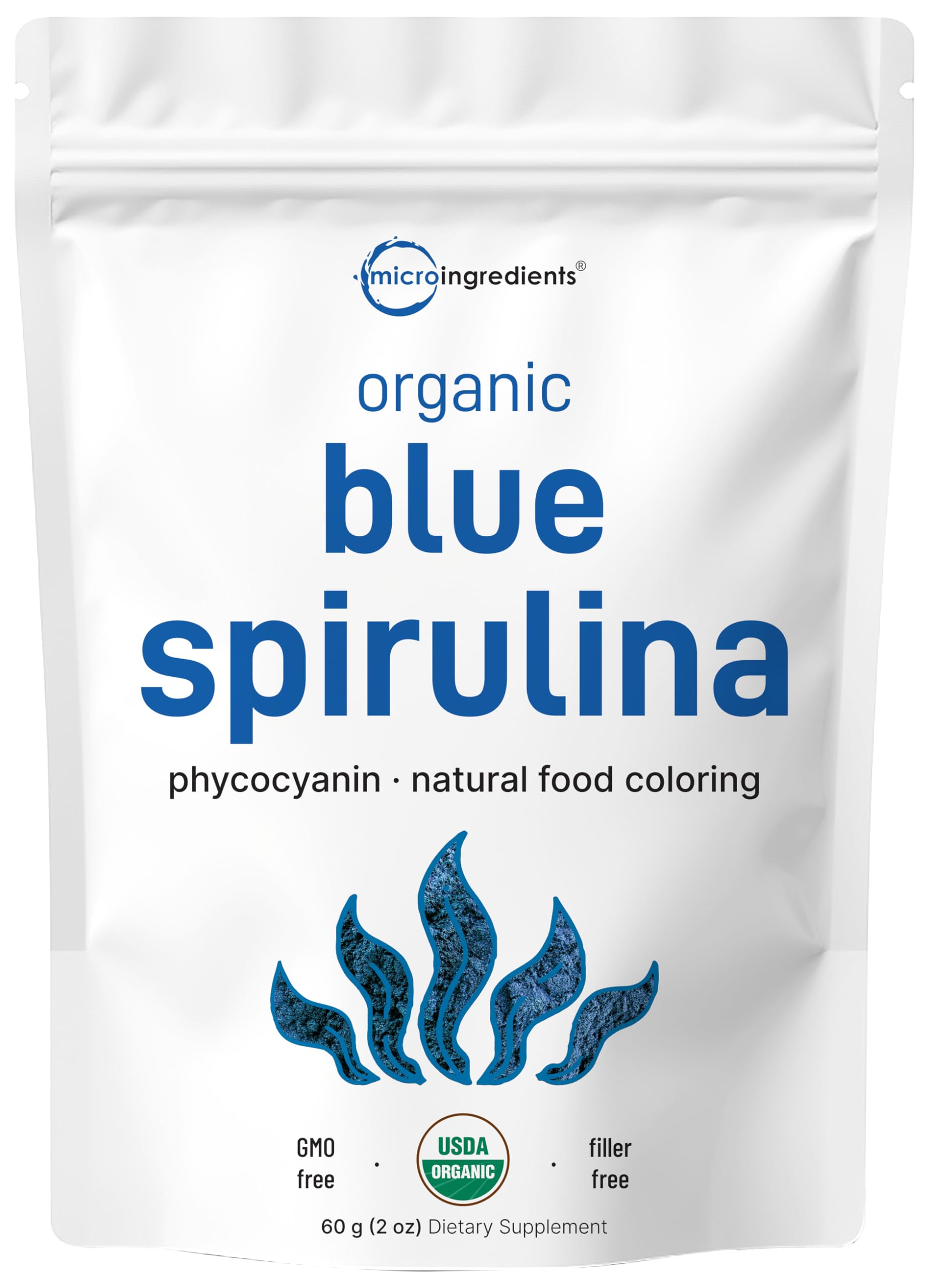 Micro Ingredients Organic Blue Spirulina Powder 2 x 2.12 oz