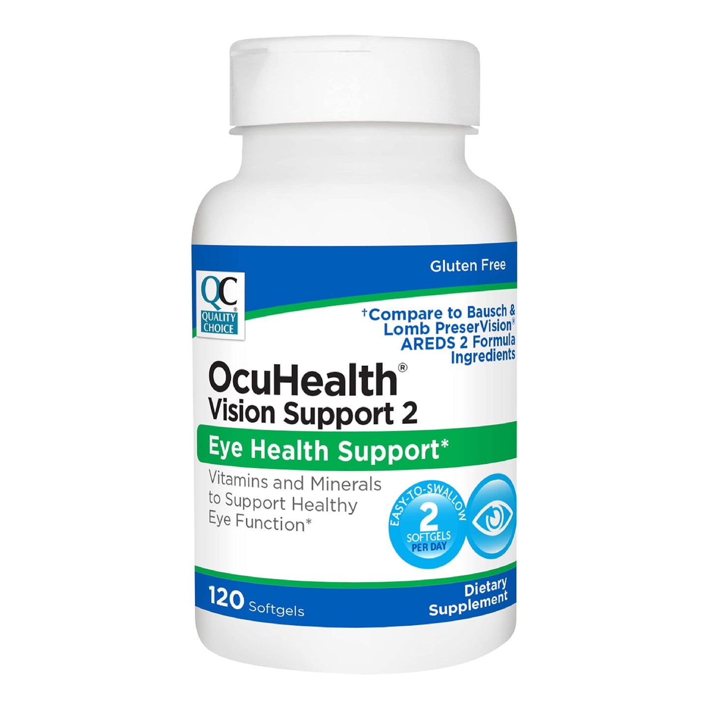 Quality Choice Ocuhealth Eye Health Vision Support 2 Vitamin & Mineral Supplement Softgels, 120 Count