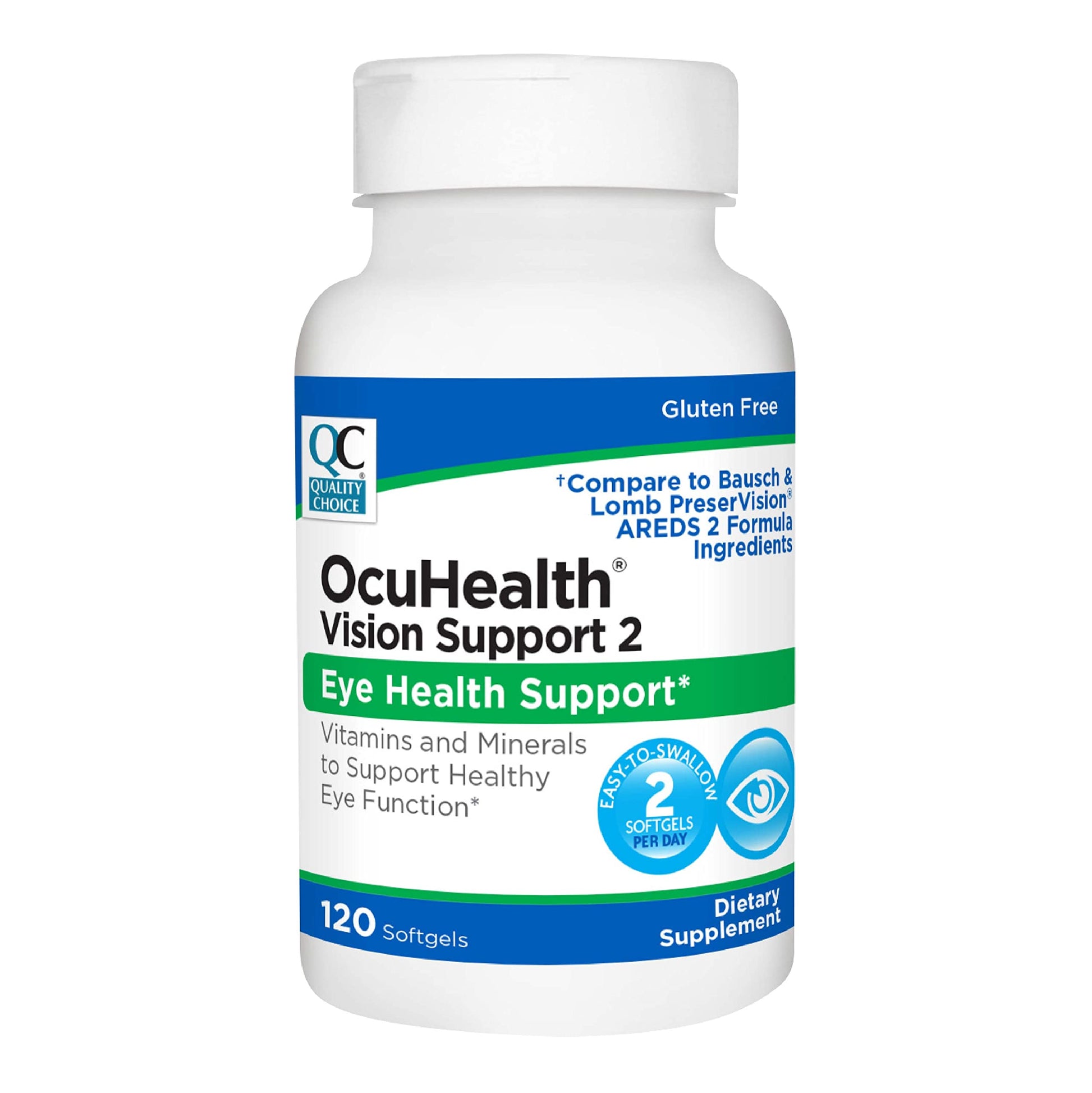 Quality Choice Ocuhealth Eye Health Vision Support Vitamin & Mineral Supplement Softgels, 120 Count
