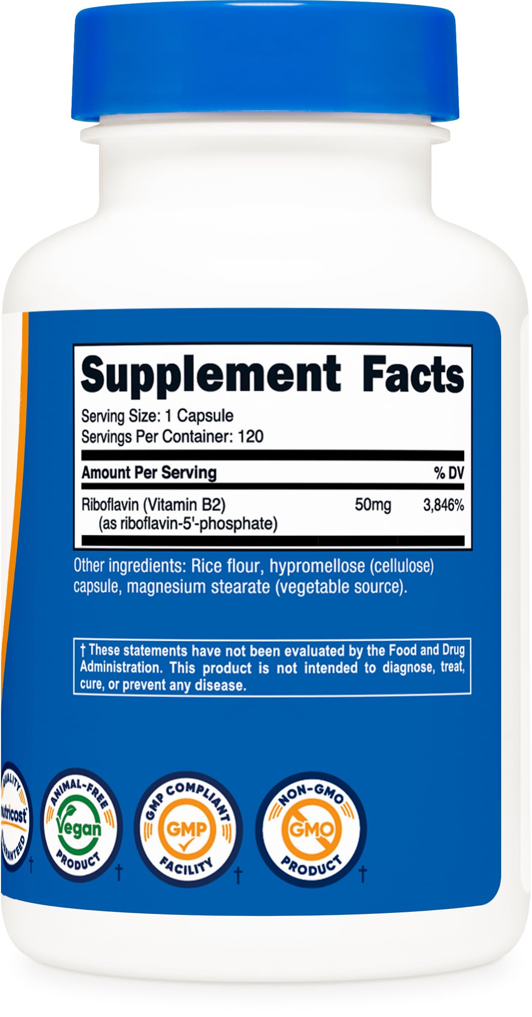 Nutricost R-5-P Riboflavin-5-Phosphate Vitamin B2 50 mg Capsules, 120 Count