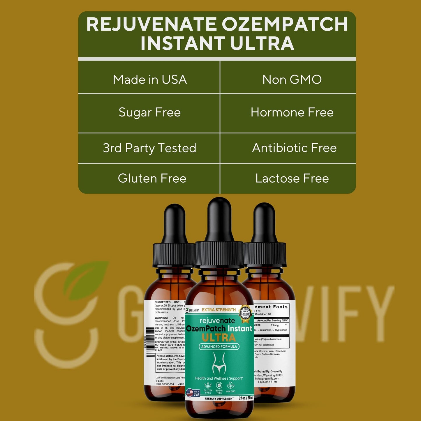 GREENVIFY Rejuvenate OzemPatch Instant Ultra Advanced Formula Capsules 60 Count