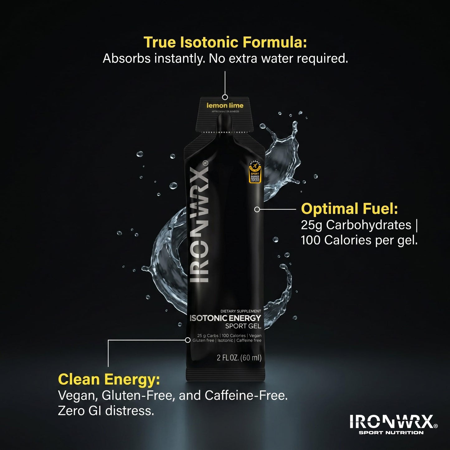 IRONWRX Isotonic Energy Gels 12 Pack