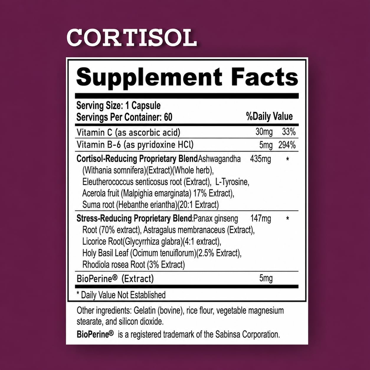 Vitamart Nutraceuticals Cortisol Health Adrenal Health Manager Adaptogenic Ashwagandha & Sleep Support, 60 Capsules