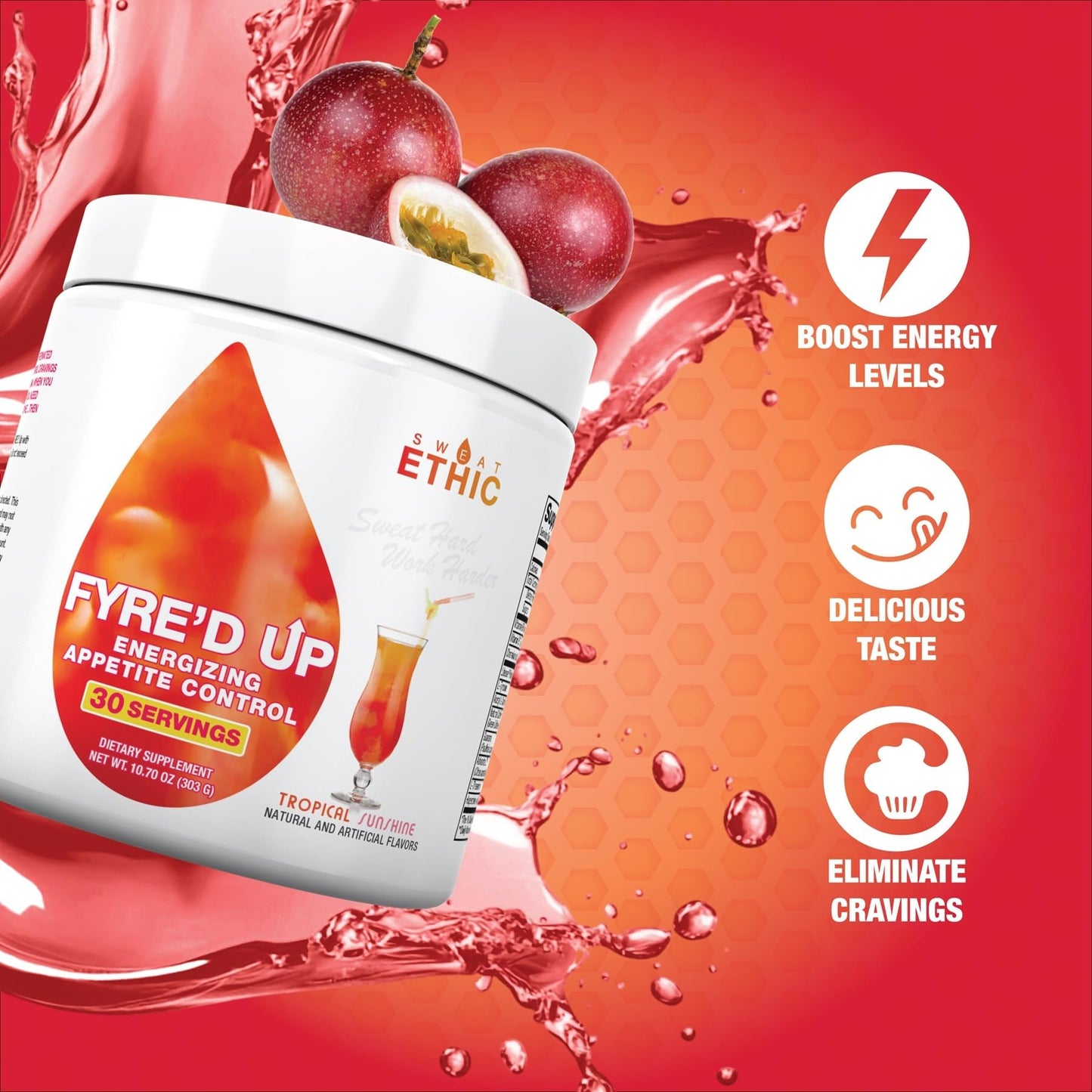 Sweat Ethic FYRE’D UP Energizing Appetite Suppressant Powder 12