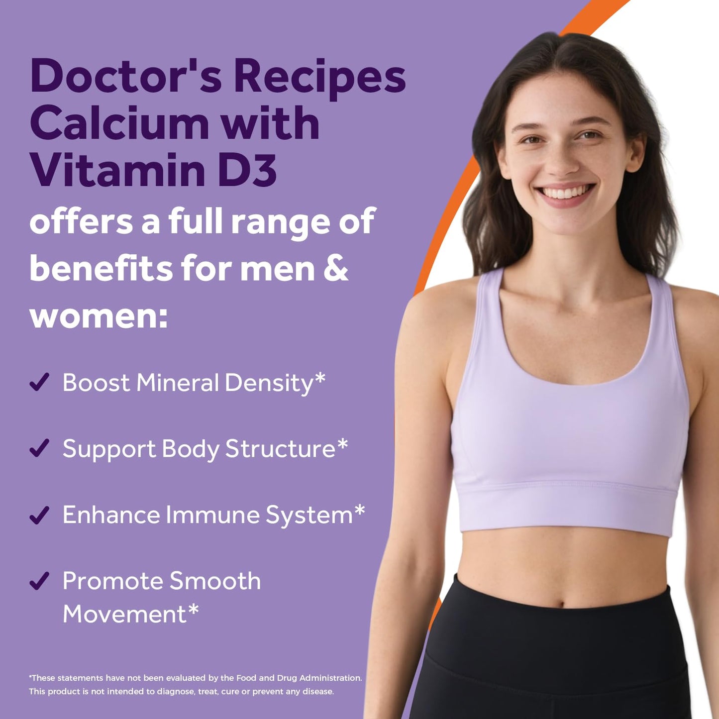 Doctor's Recipes Calcium 1200 mg with Vitamin D3 Tablets, 60 Count