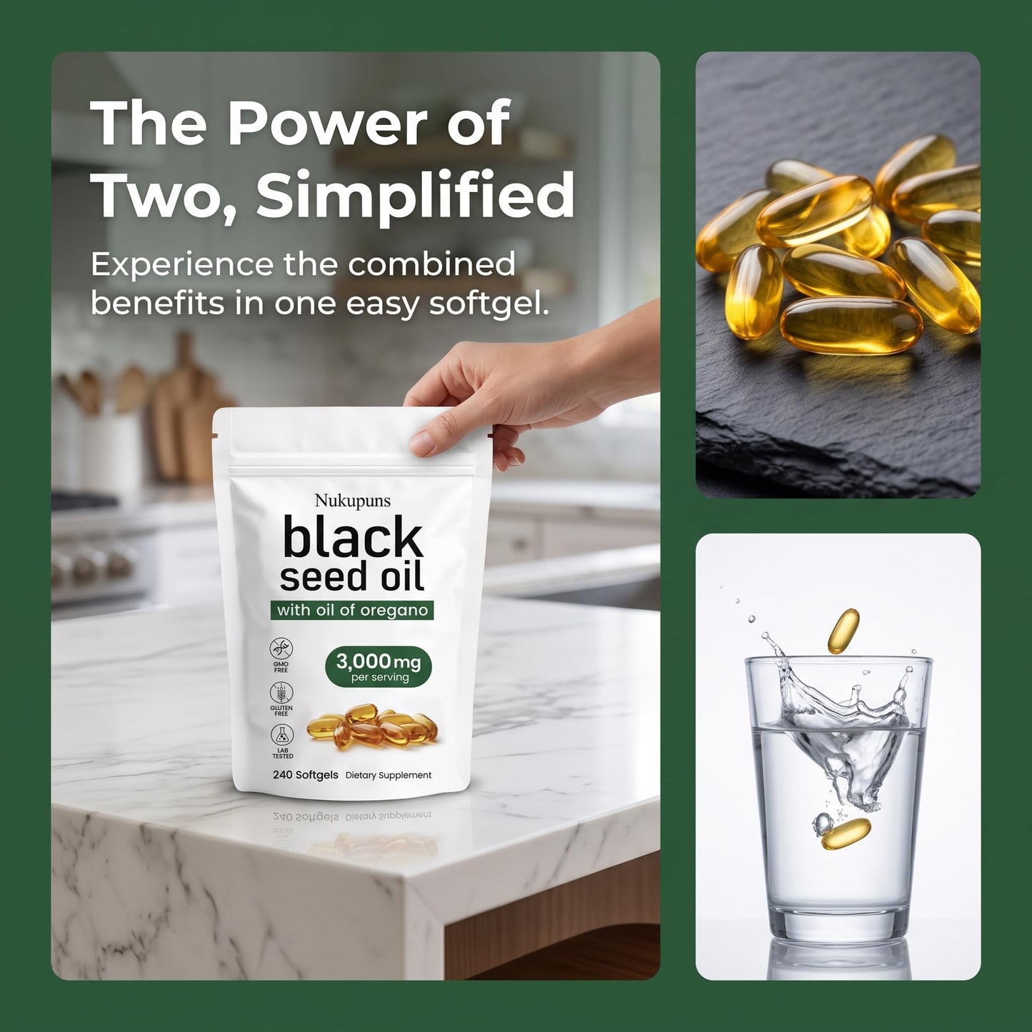 Nukupuns Ethiopian Black Seed Oil Softgels 240 Softgels