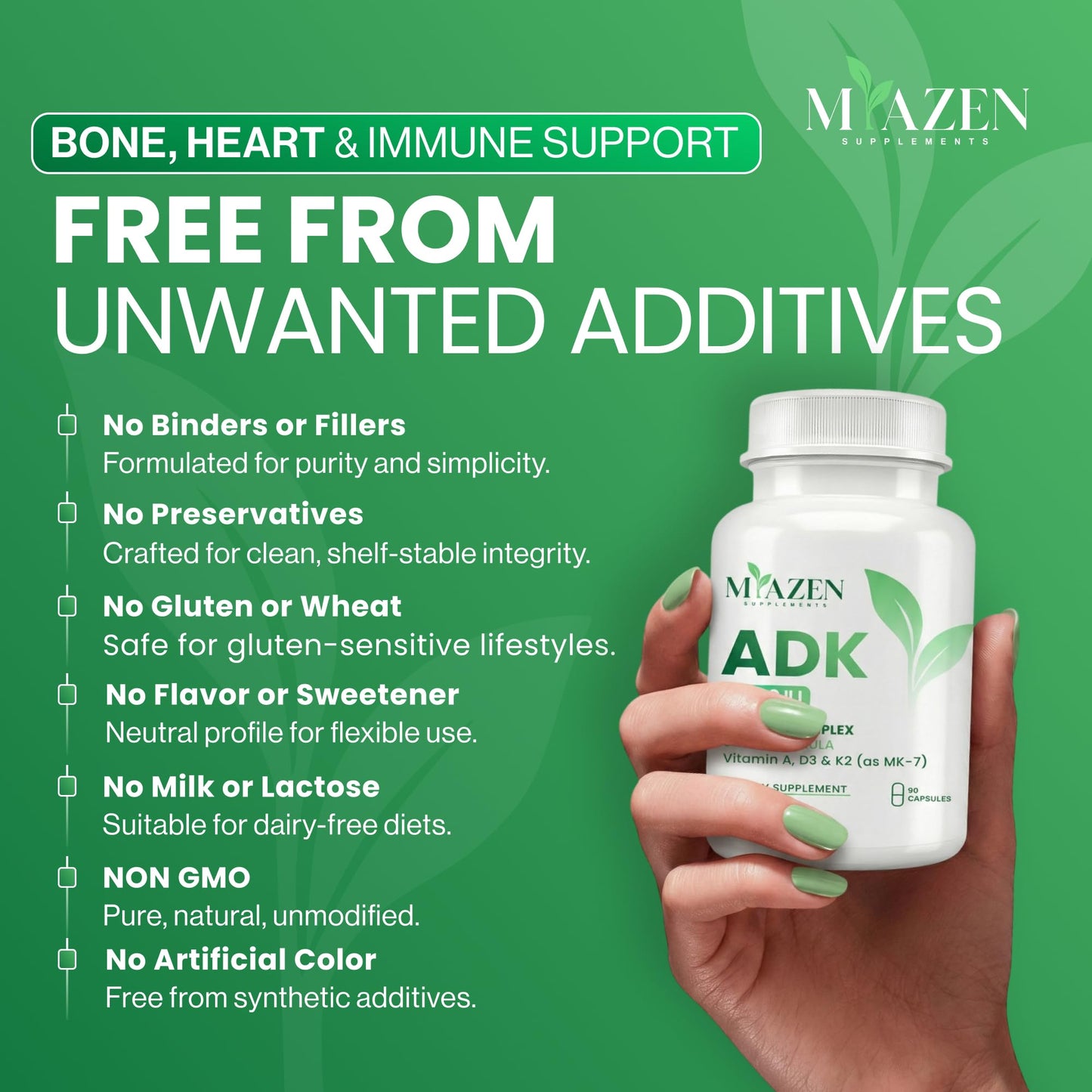 Miazen ADK 5 Vitamin Supplement 5000 IU Capsules, 90 Count