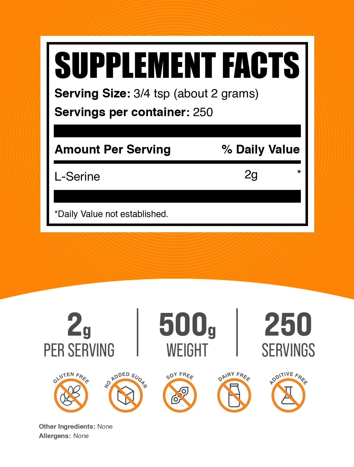 BulkSupplements L-Serine Powder, 17.64 oz