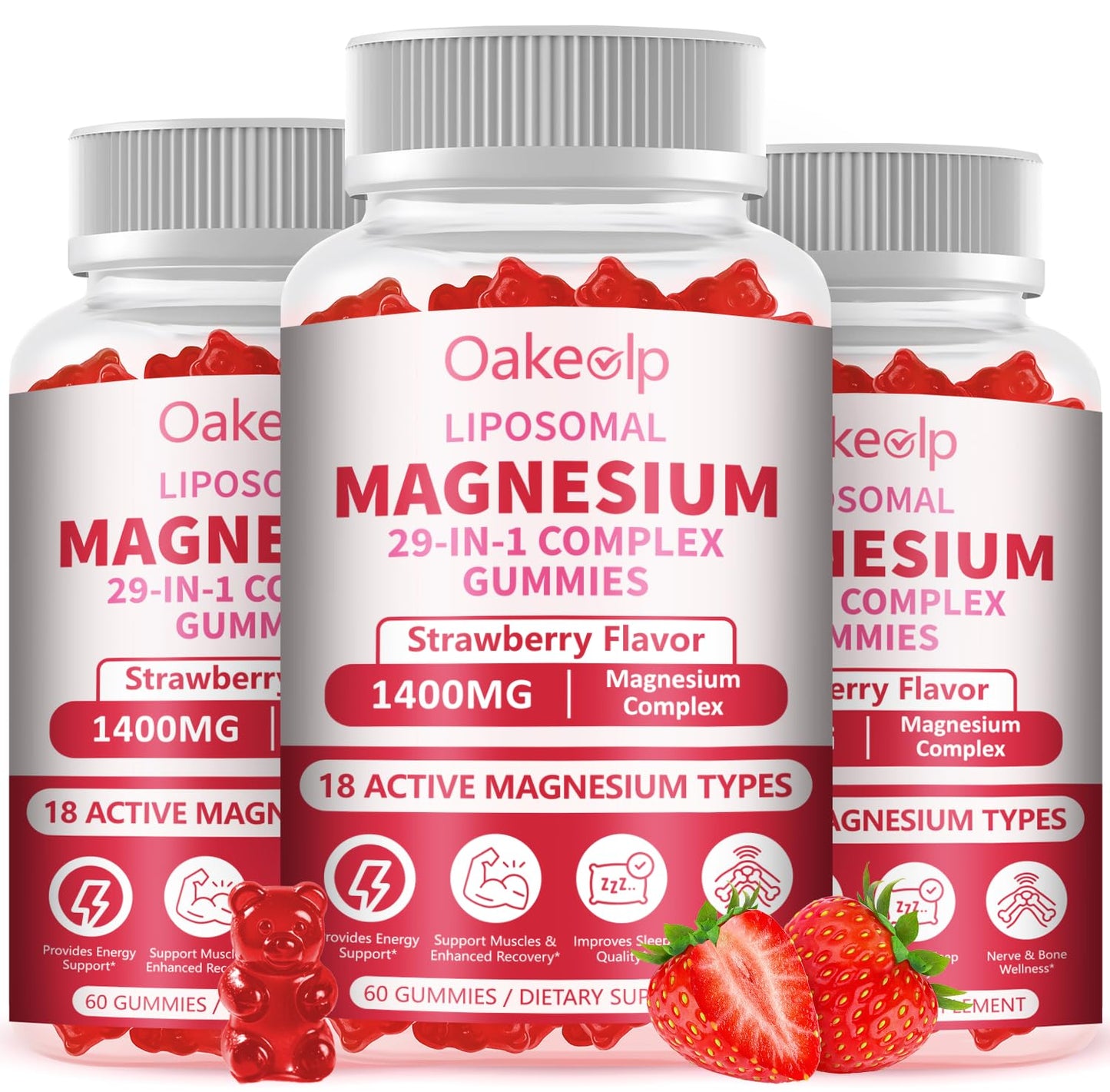 Oakevlp Liposomal Magnesium Complex Gummies, 180 Gummies