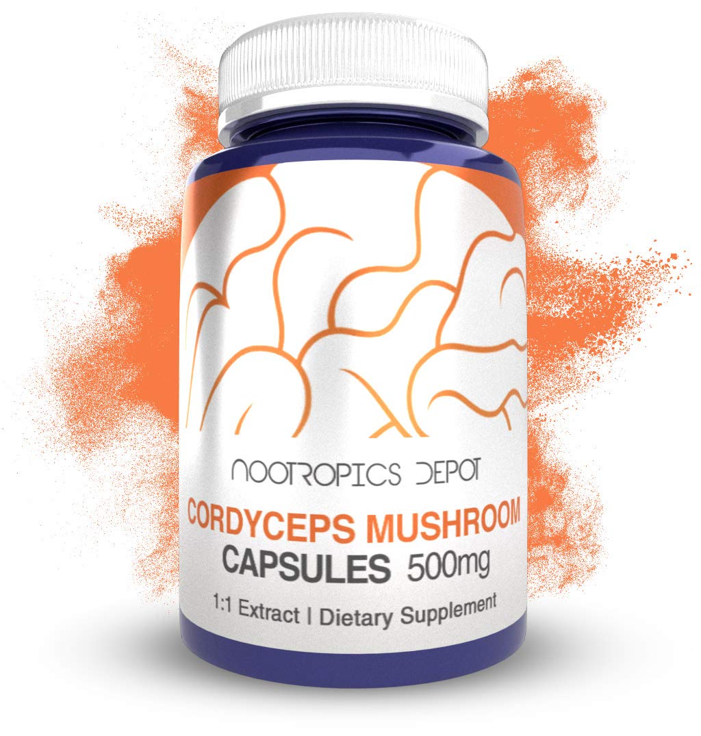Nootropics Depot Cordyceps Mushroom Capsules 500mg, 180 Capsules