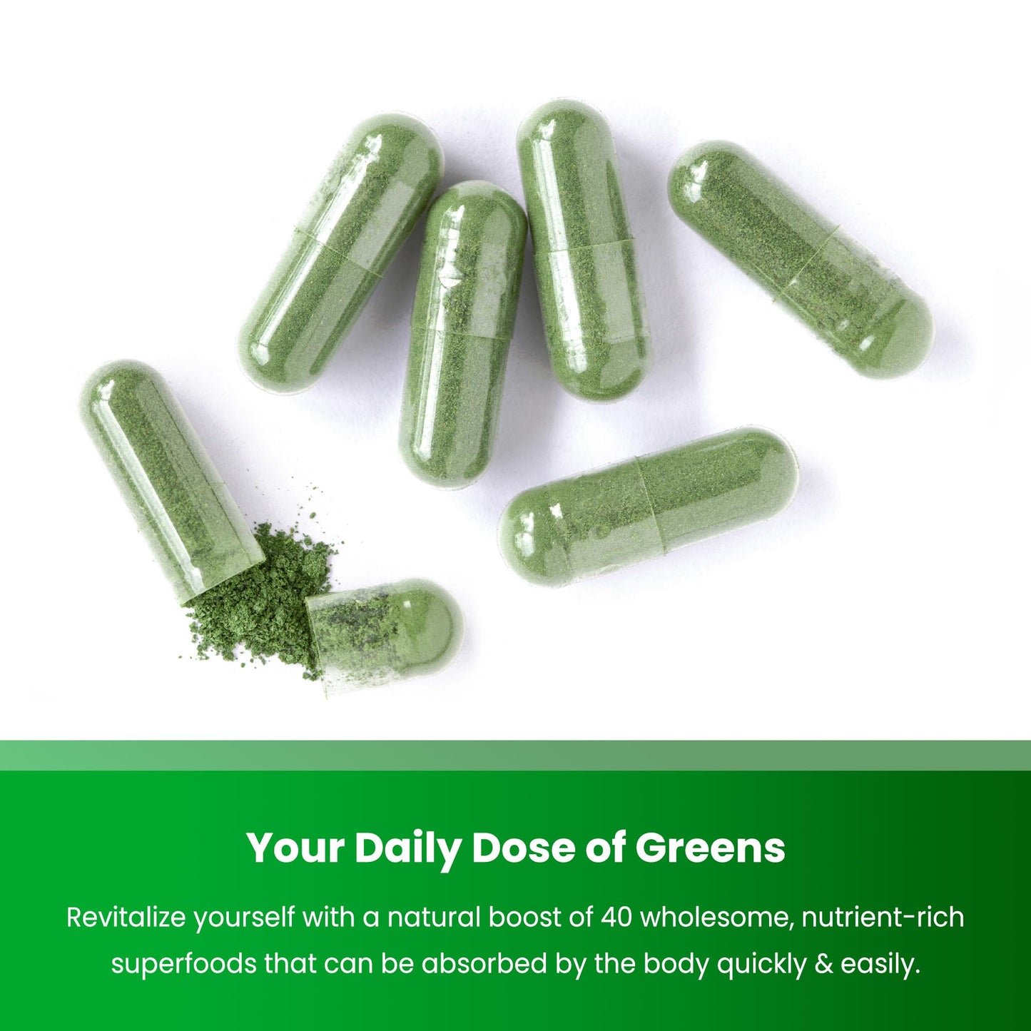 NutraChamps Organic Super Greens Capsules, 150 Count