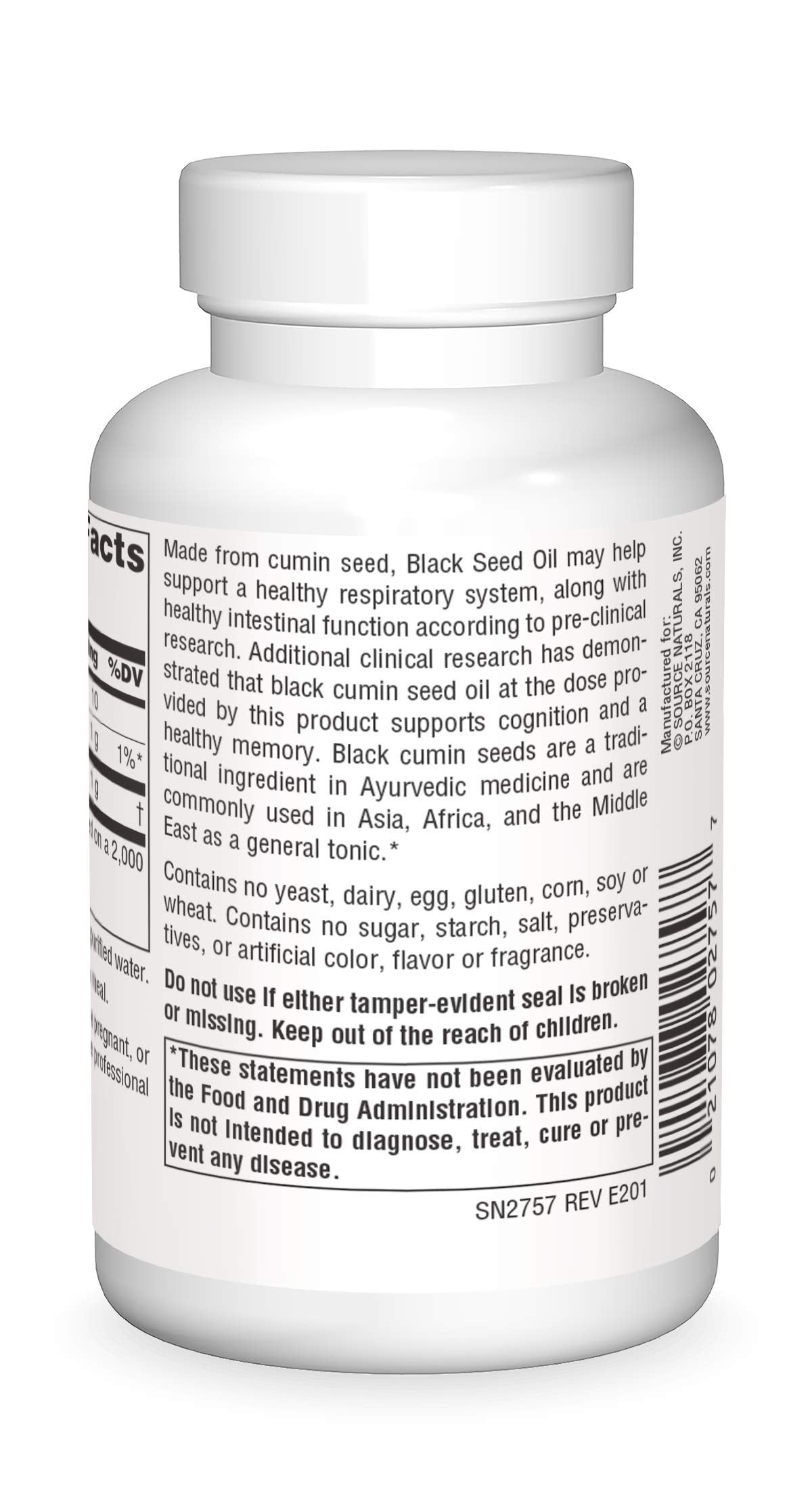 Source Naturals Black Cumin Seed Oil for Respiratory Support Softgel 120