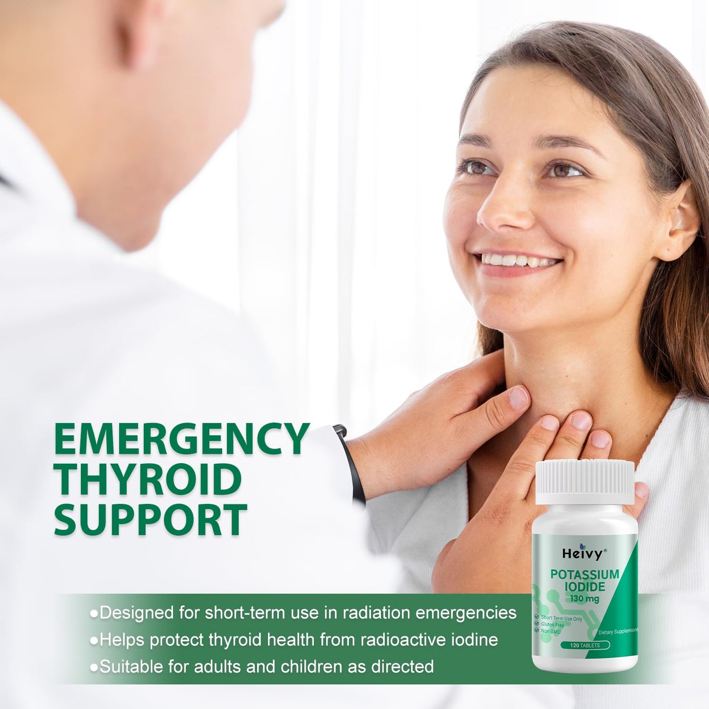 Heivy Potassium Iodide 130mg Tablets, 120 Count