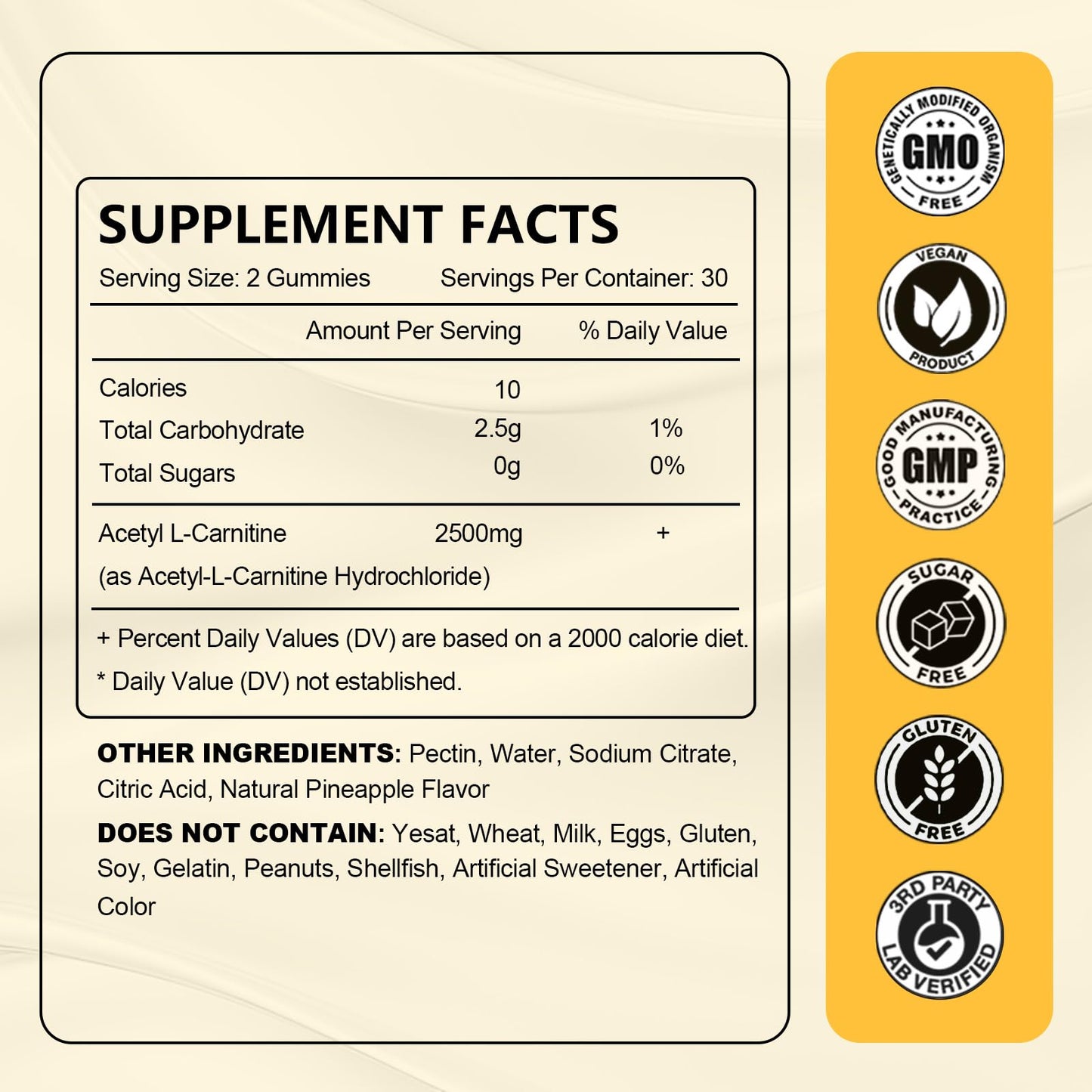JOVITHEA Acetyl L-Carnitine Gummies 60 Count