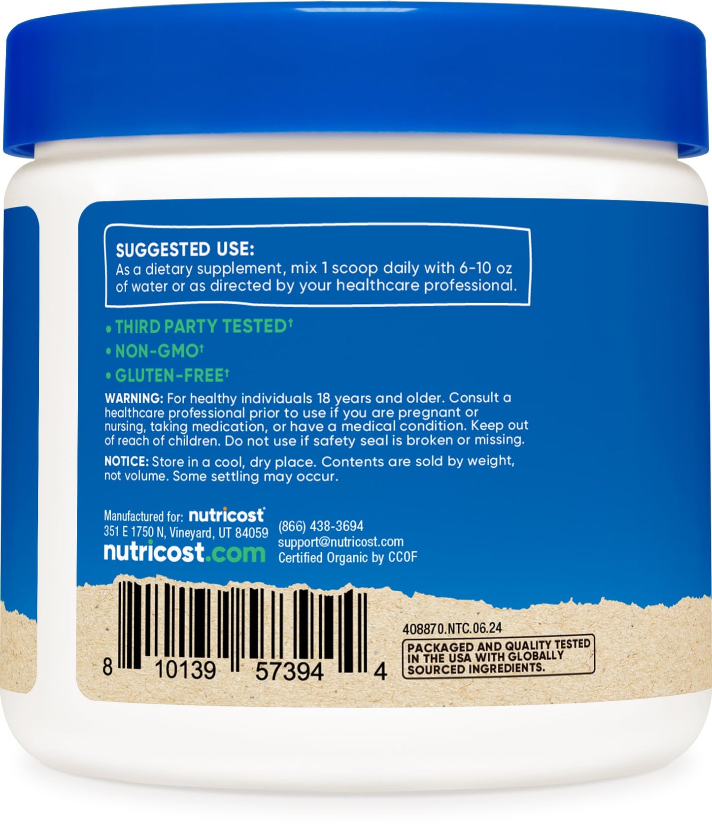Nutricost Organic Milk Thistle Powder 8.1 oz
