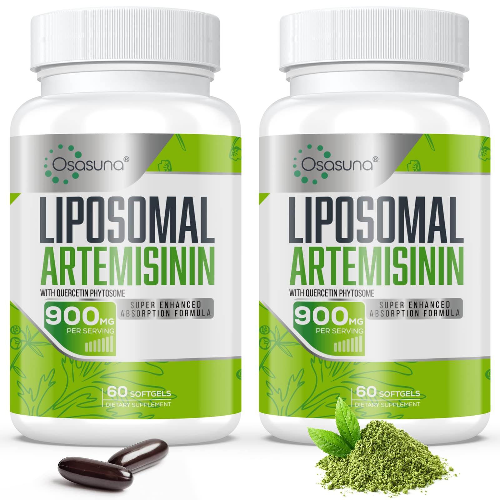 Osasuna Liposomal Artemisinin 900 mg with Quercetin Phytosome 200 mg Softgels, 120 Count