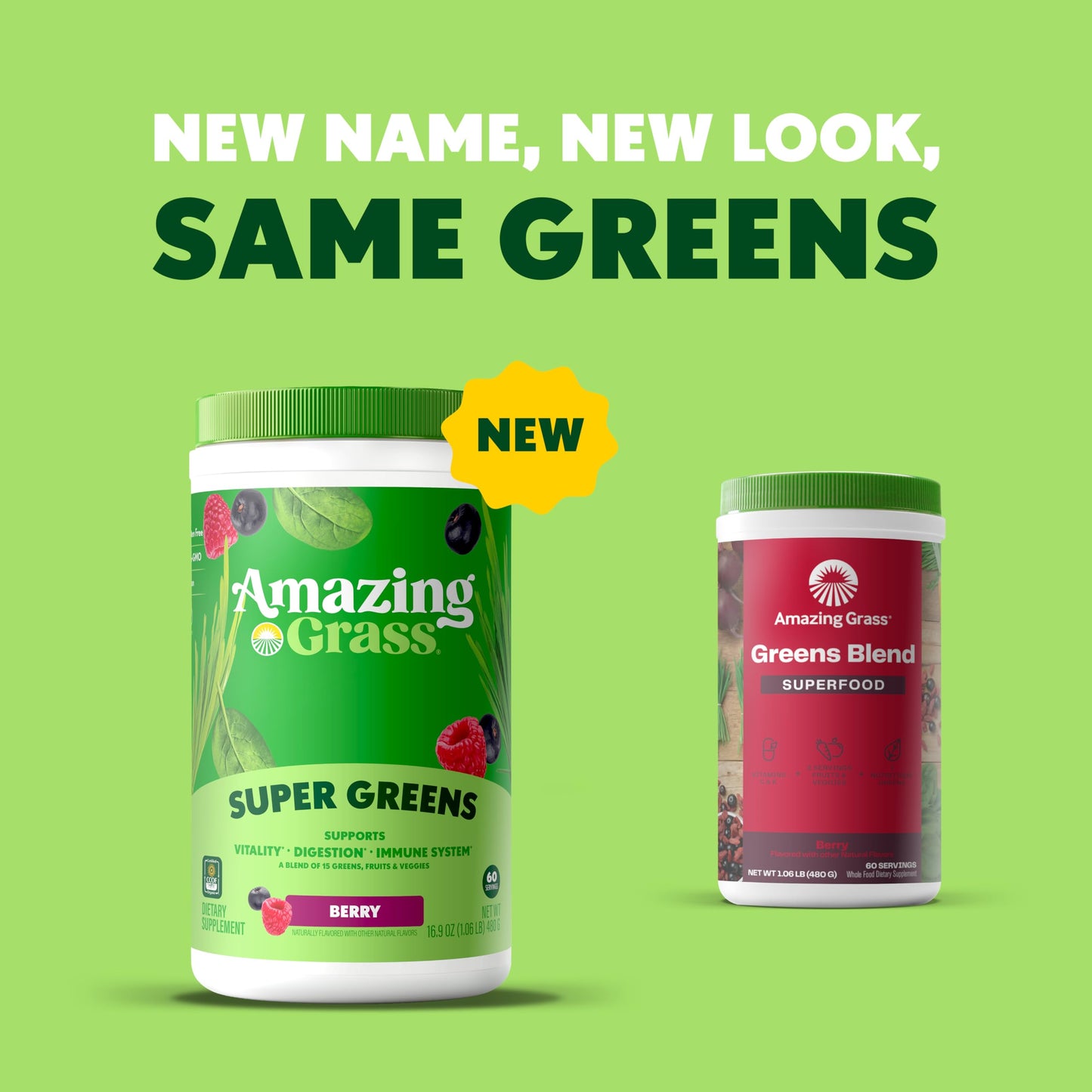 Amazing Grass Super Greens Powder Berry, 17 Servings
