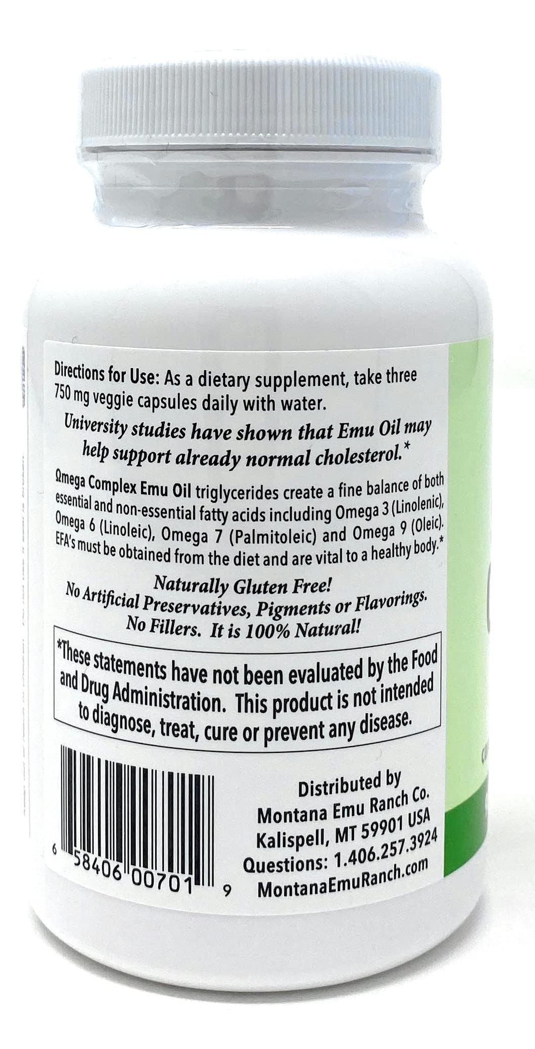 Laid In Montana Emutrients Omega Complex Emu Oil 750mg 90 Softgels