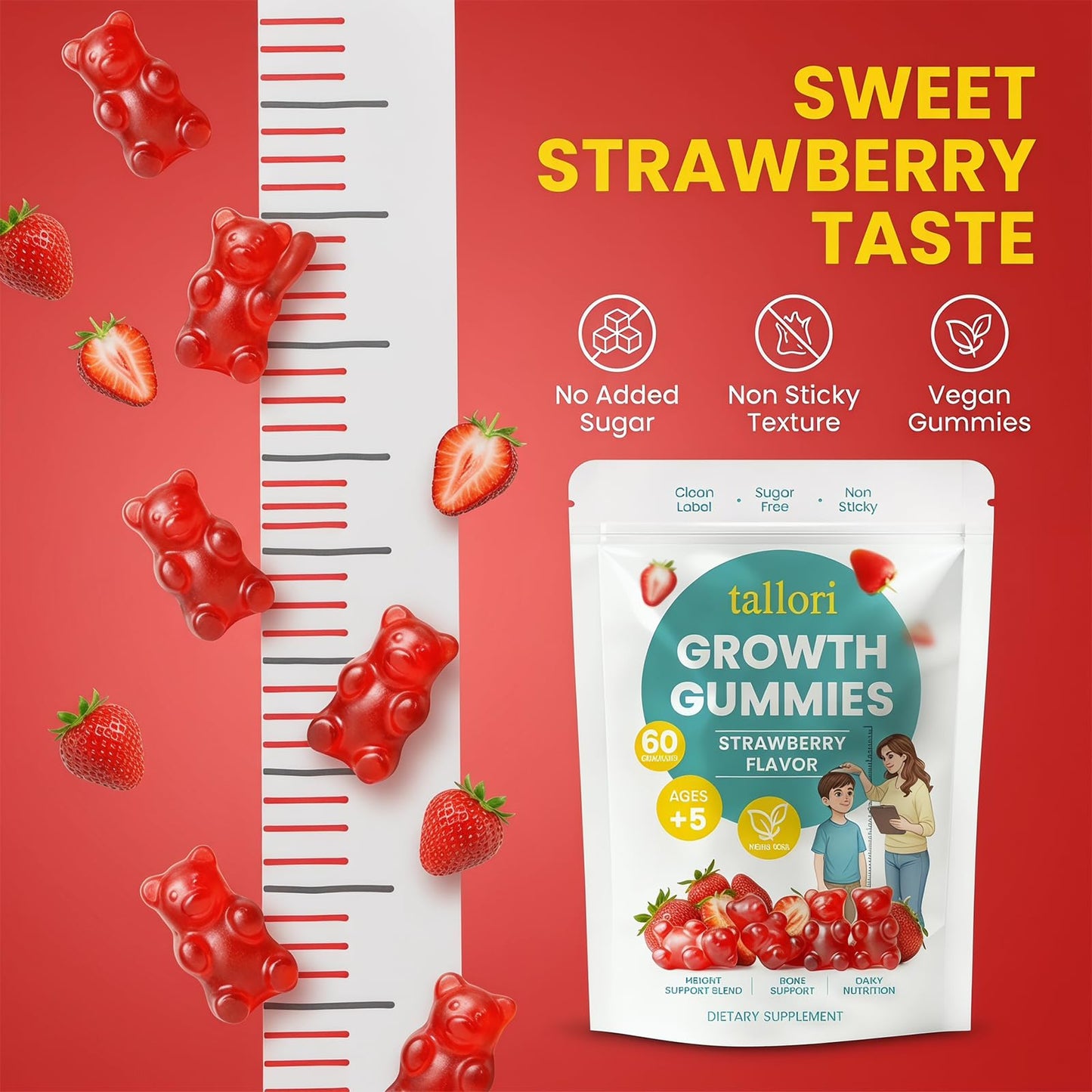 Pwkvsn Tallori Growth Gummies 60 Count