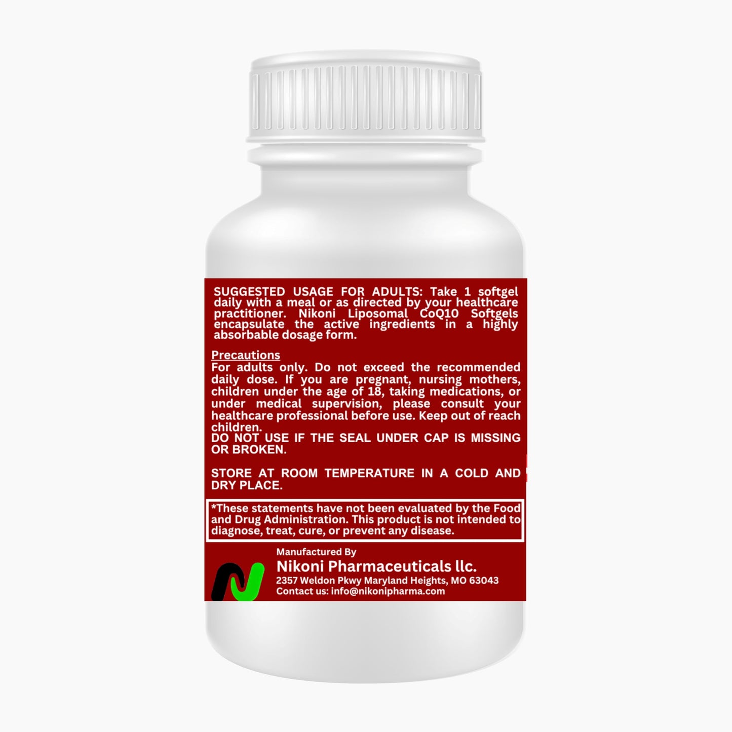 Nikoni Liposomal CoQ10 1000mg Vegan Softgels, 60 Count