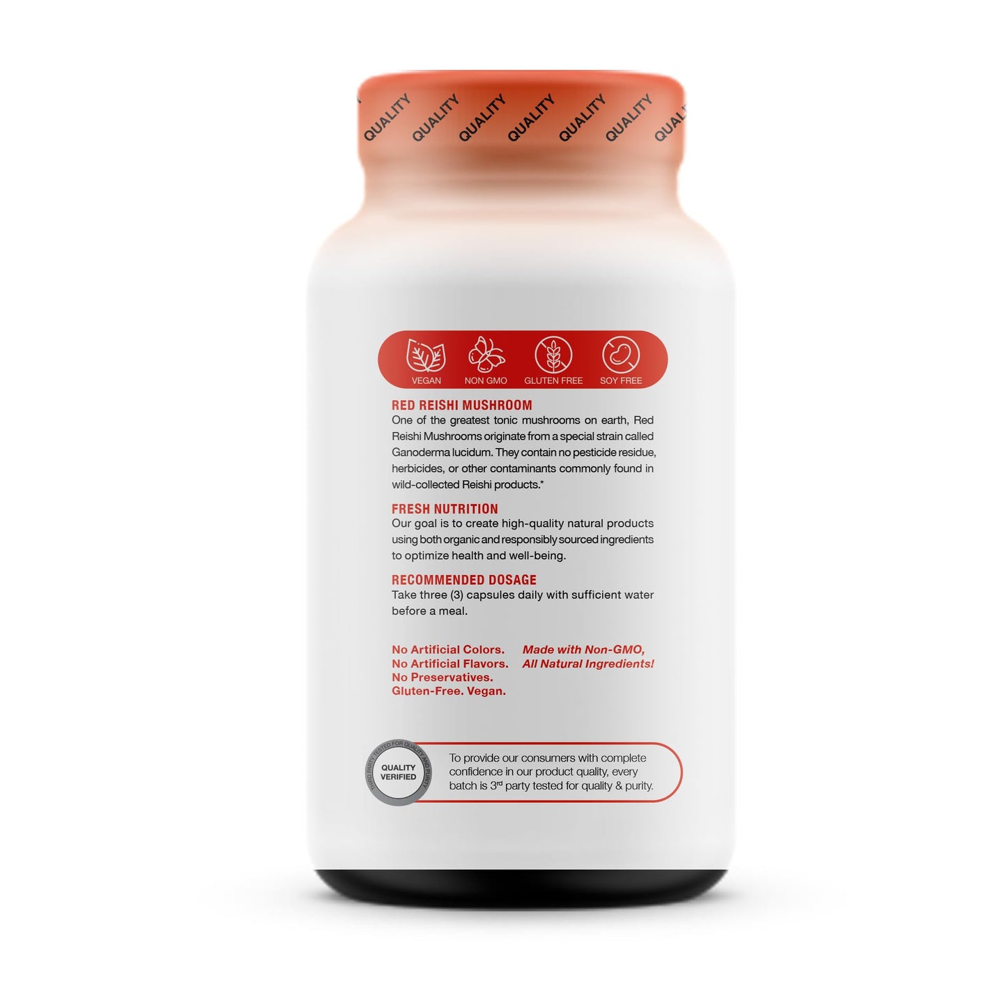 Fresh Nutrition Organic Reishi Mushroom Capsules 90 Capsules