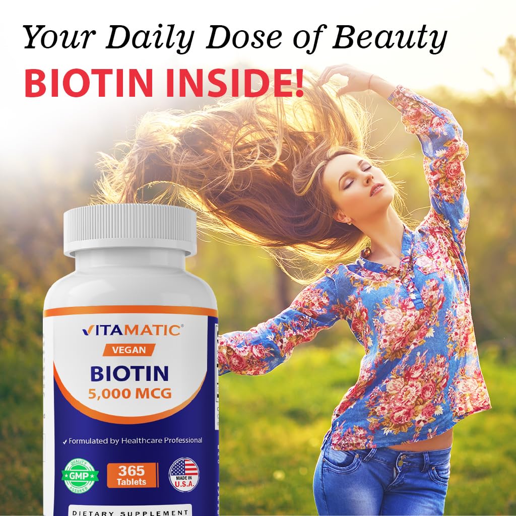Vitamatic Biotin 5000mcg (5 mg) Tablet, 365 Tablets