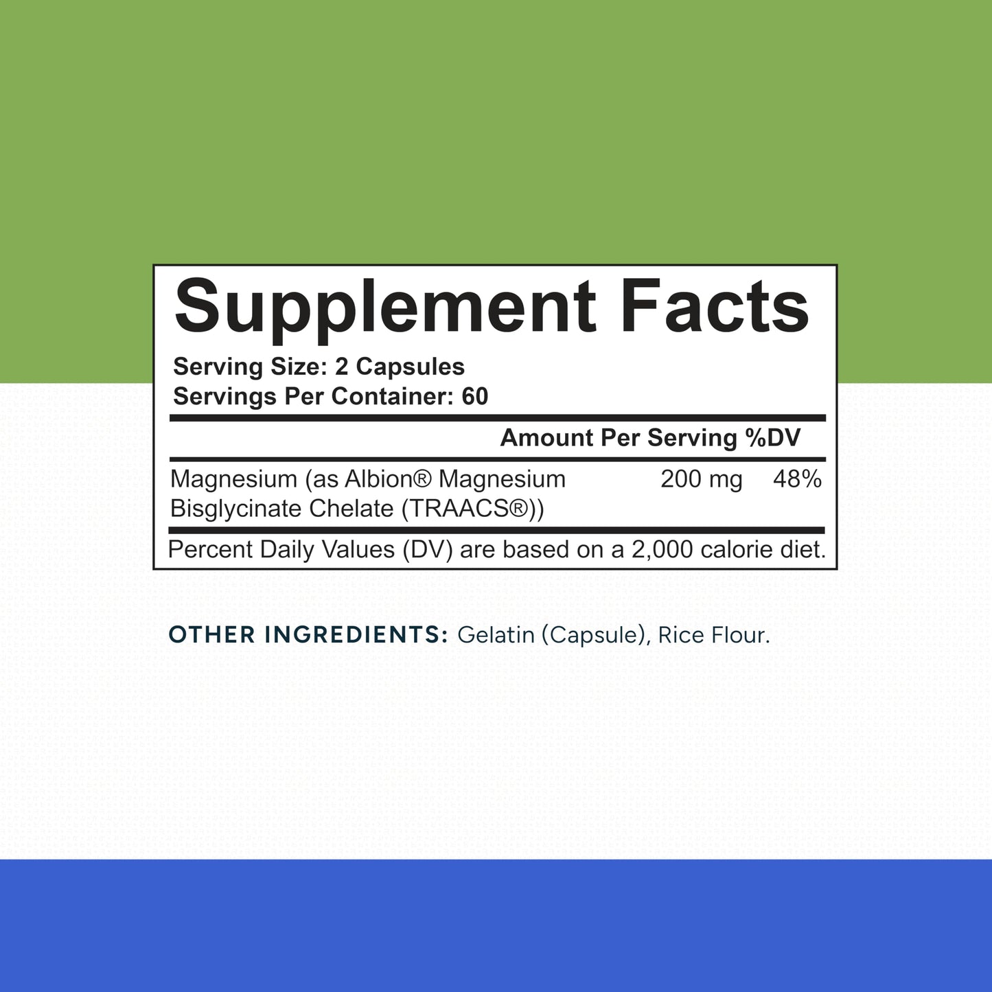 Rational Nutrition Magnesium Bisglycinate Chelate 200mg Elemental per Serving Capsules, 120 Count