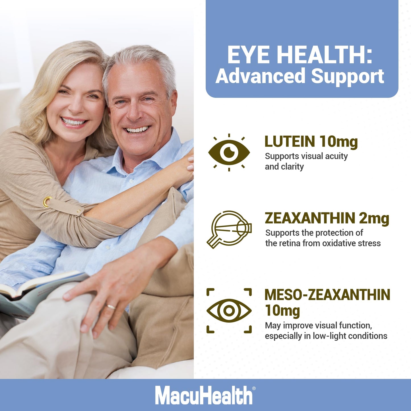 Macuhealth Plus+ Eye Vitamins with Lutein, Zeaxanthin & Meso-Zeaxanthin Combined with Liposomal Vitamin C 1000mg with Fat-Soluble Antioxidants to Support Eye, Brain & Overall Health – 3-Month Supply 180 Softgels and Capsules