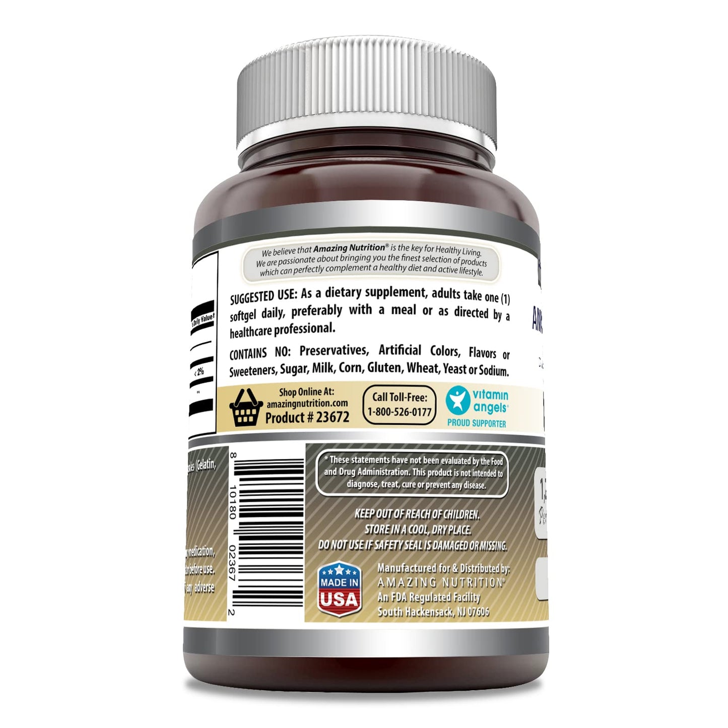 Amazing Nutrition Lecithin 1200 Mg Softgels, 240 Count