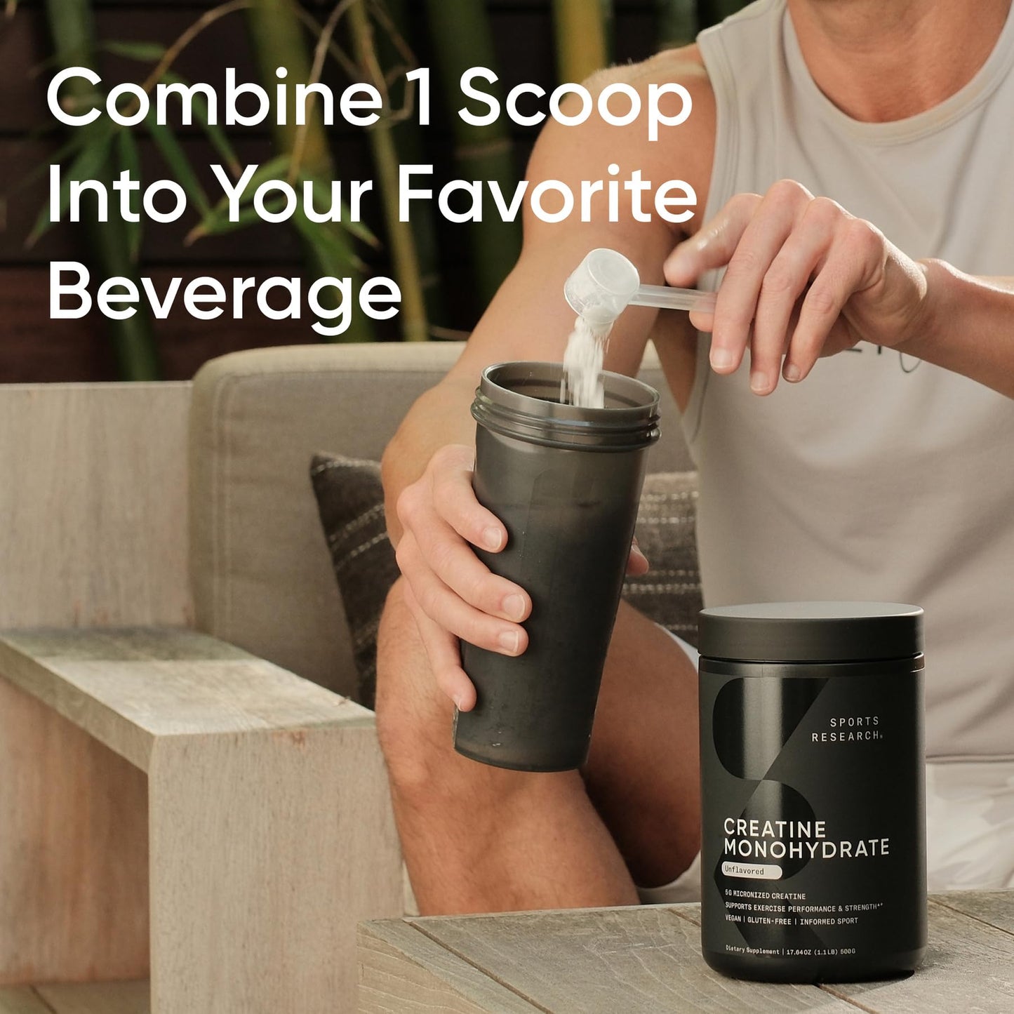 Sports Research Creatine Monohydrate Powder 5g, 60 Servings